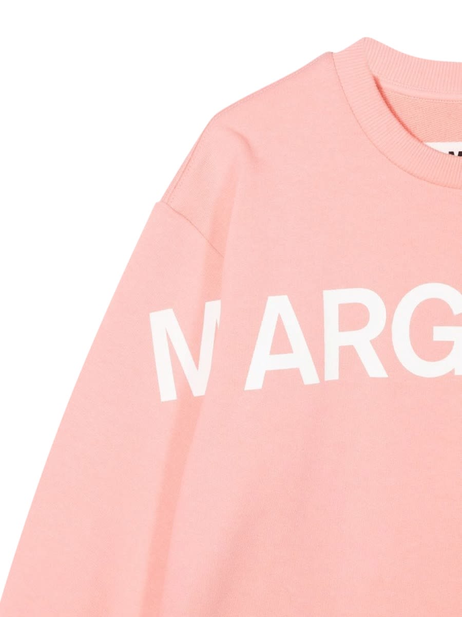 Shop Mm6 Maison Margiela Crewneck Sweatshirt In Pink