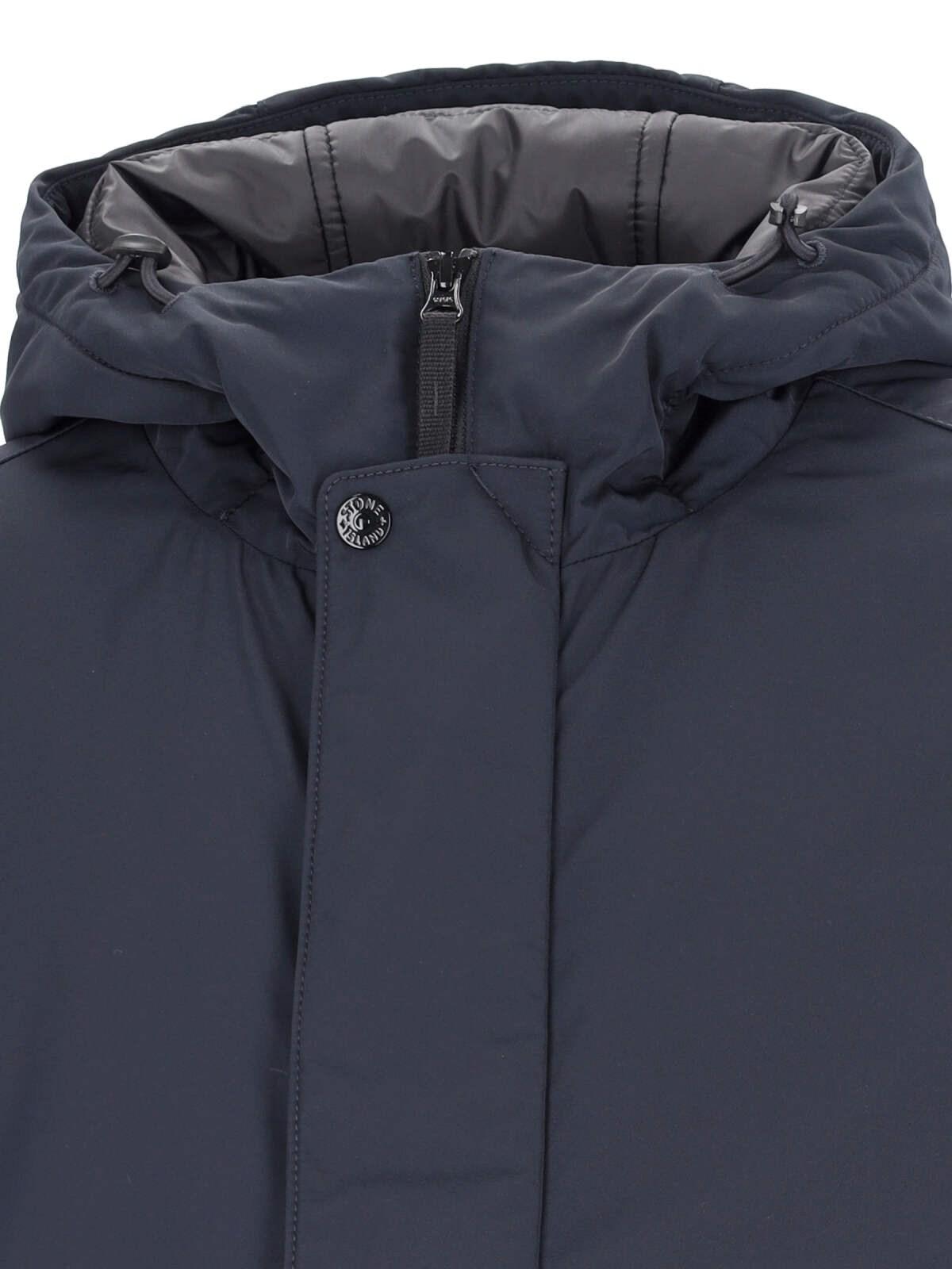 Shop Stone Island Technical Hooded Jacket In Blue