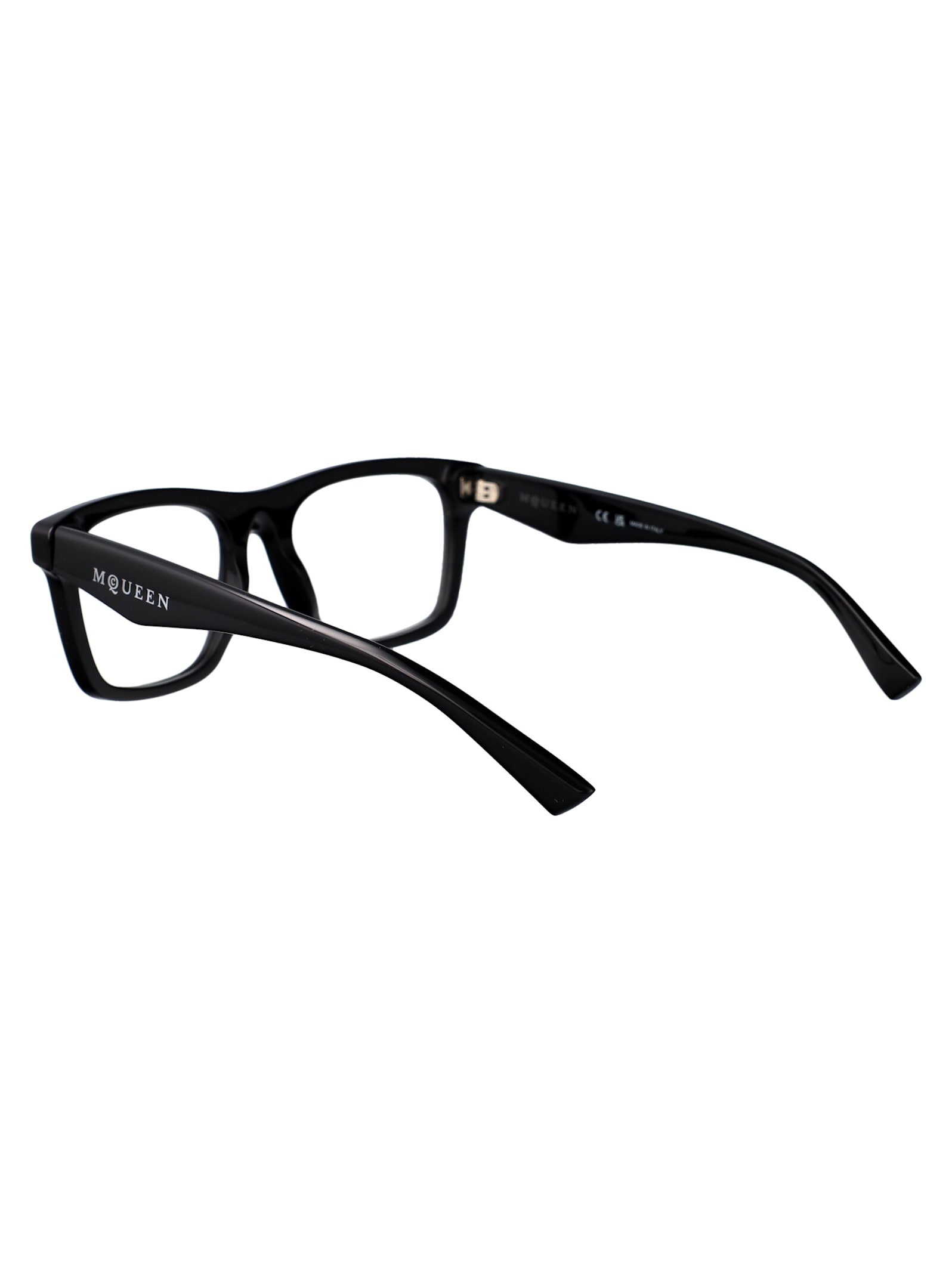 Alexander Mcqueen Am0475o Glasses In Black-black-transparent