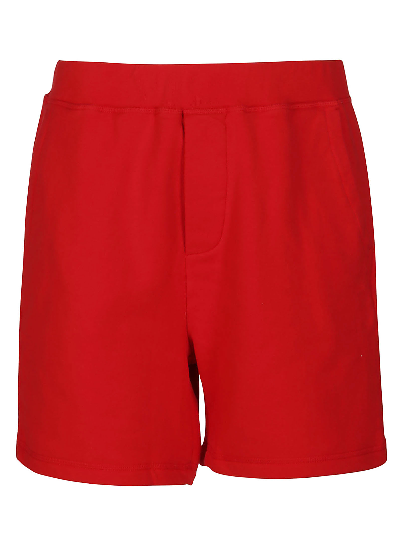 DSQUARED2 RED COTTON TRACK SHORTS,S79MU0018 S25042312
