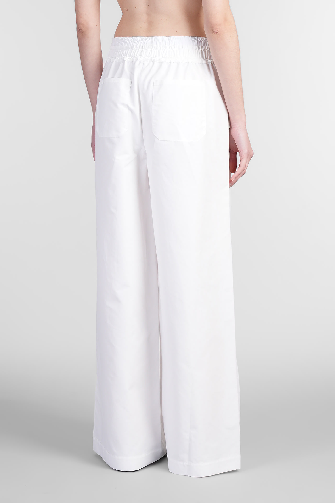 Simkhai Olly Double-waist Cotton Faille Wide-leg Pants In White