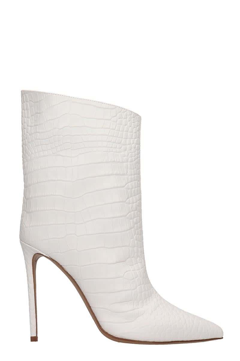 ALEXANDRE VAUTHIER HIGH HEELS ANKLE BOOTS IN WHITE LEATHER,11231715