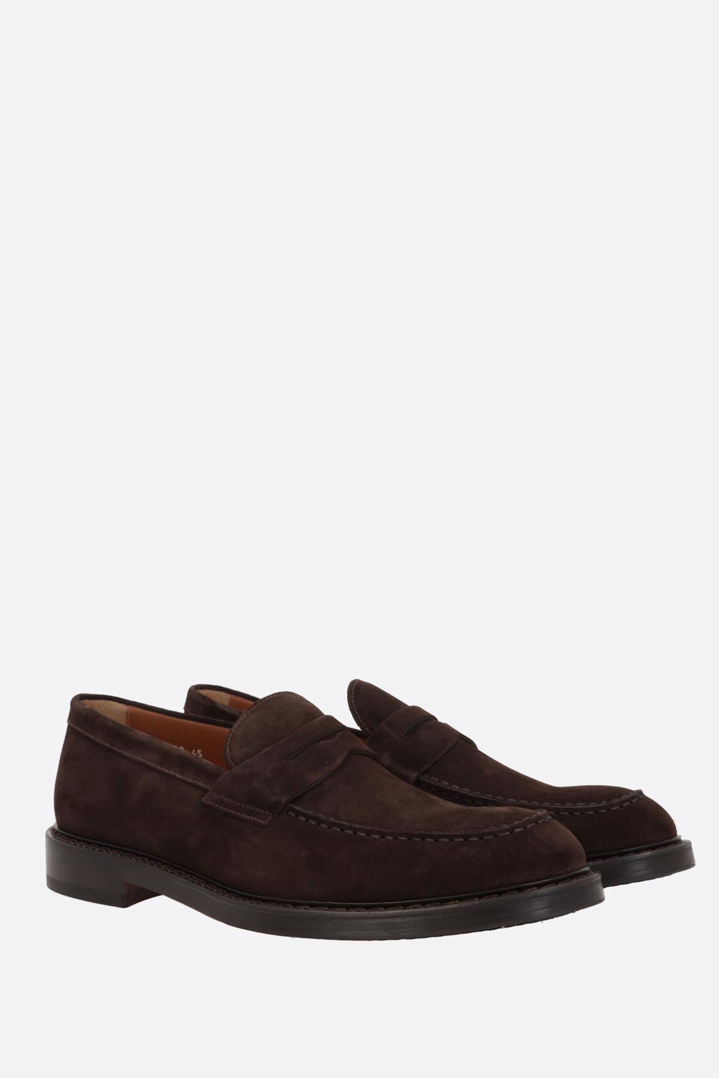 Doucal's Penny Strap Suede Loafers With Embossed Tub Stitching