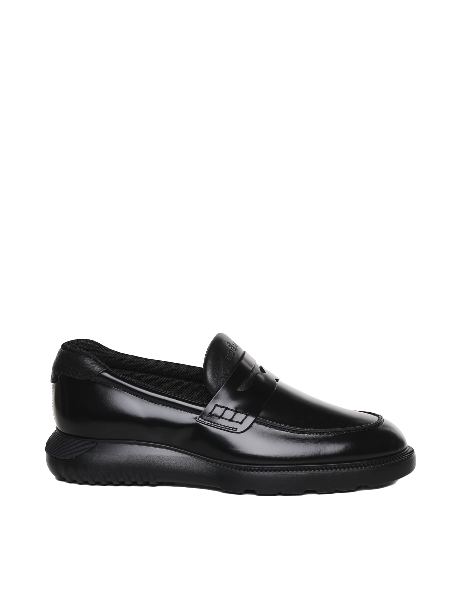 Hogan Sporty Loafers In Calfskin In Black