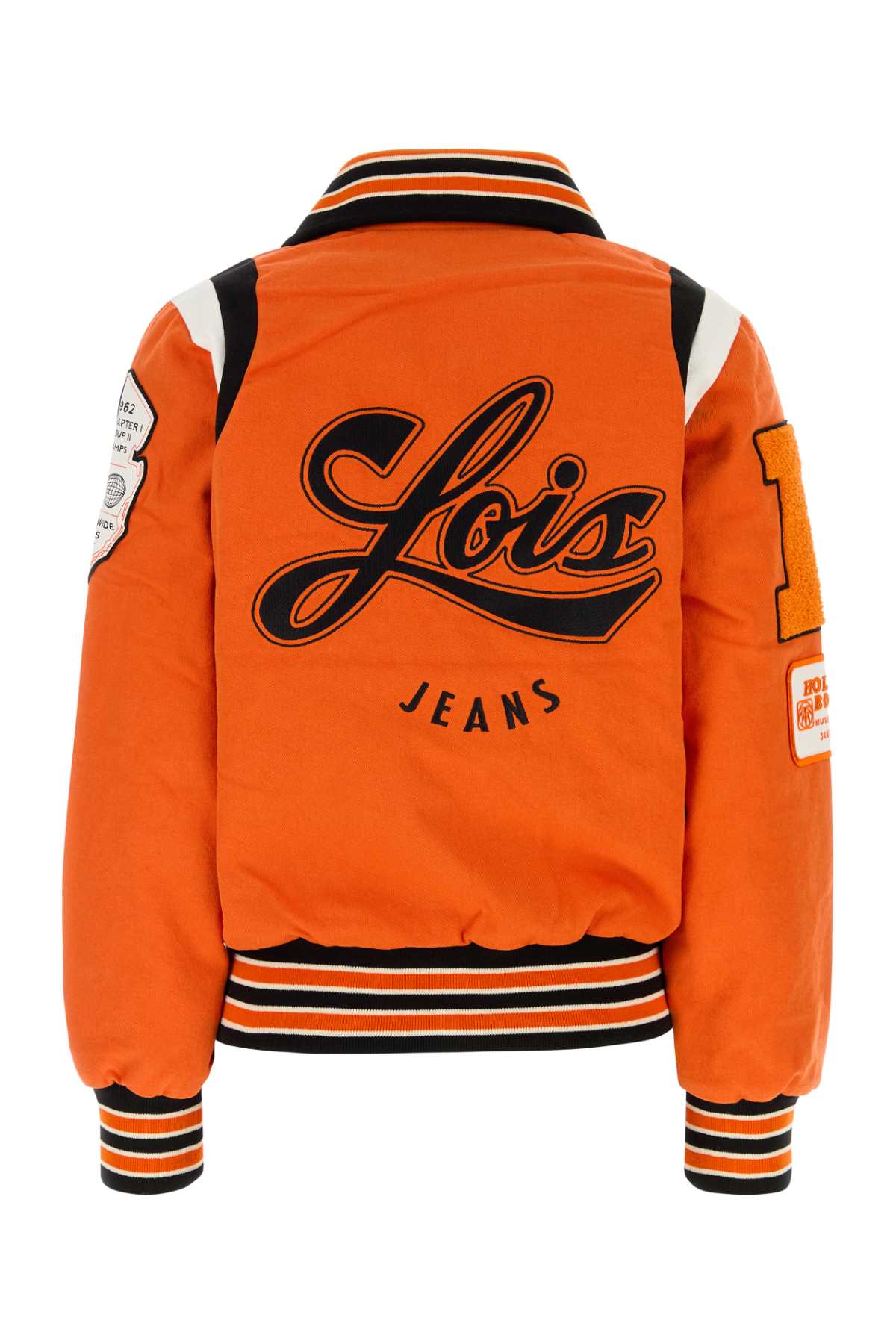 Lois Orange Denim Nomad Bomber Jacket In Orange
