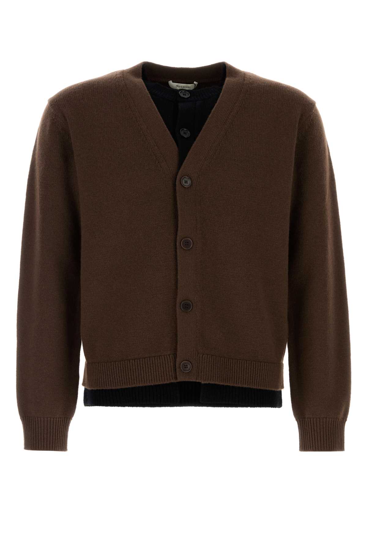 Jw Anderson J. W. Anderson 'contrast Layered' Cardigan In Brown