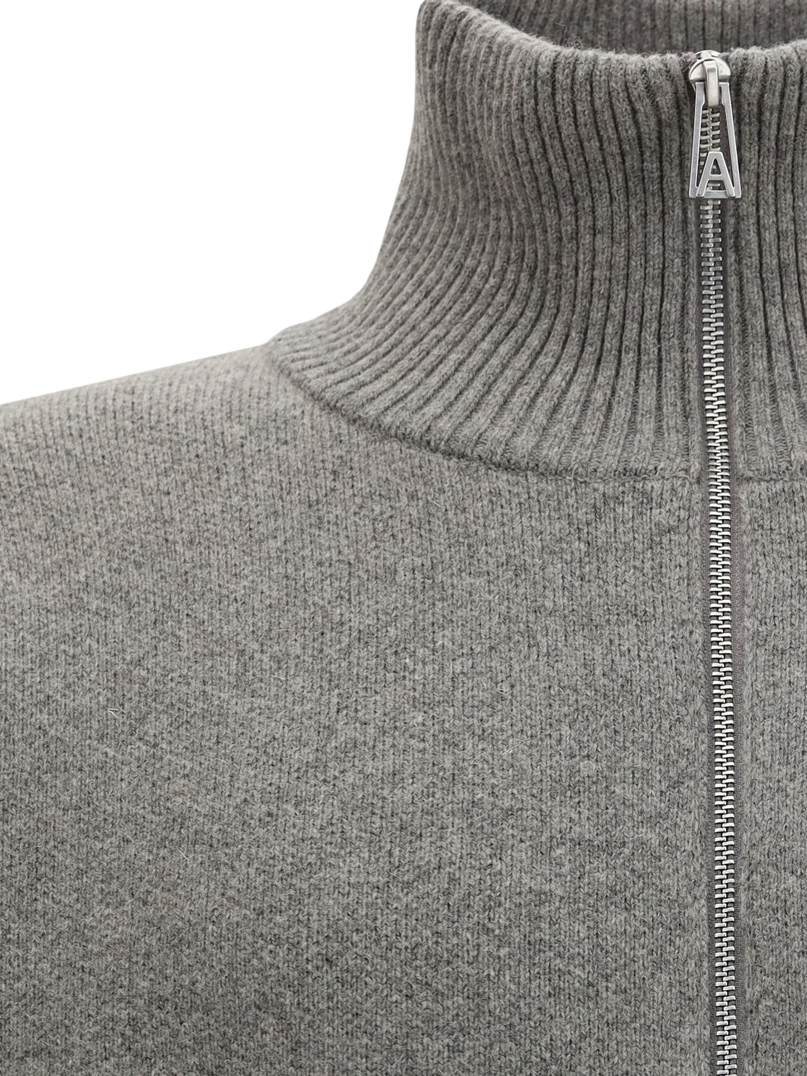Axel Arigato Core Zip-up Cardigan In Gray