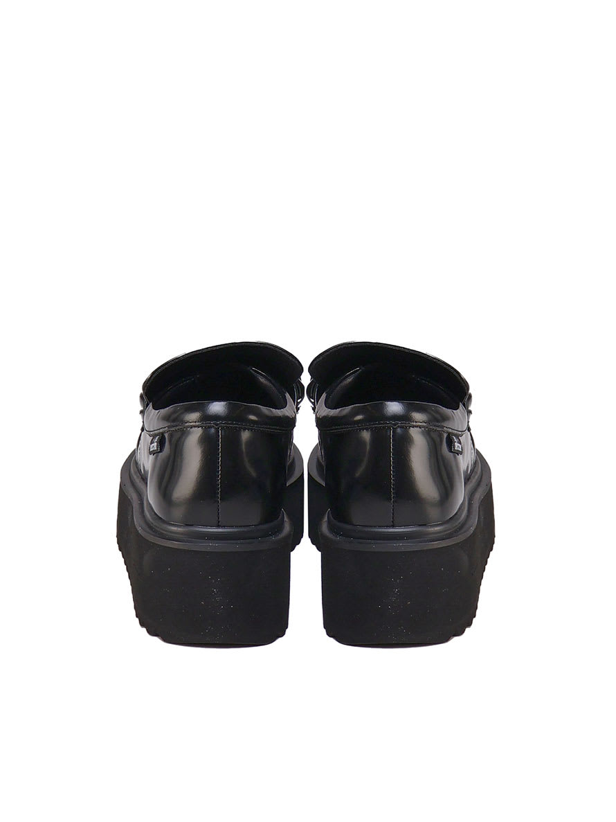 Shop Love Moschino Platform Loafers In Black