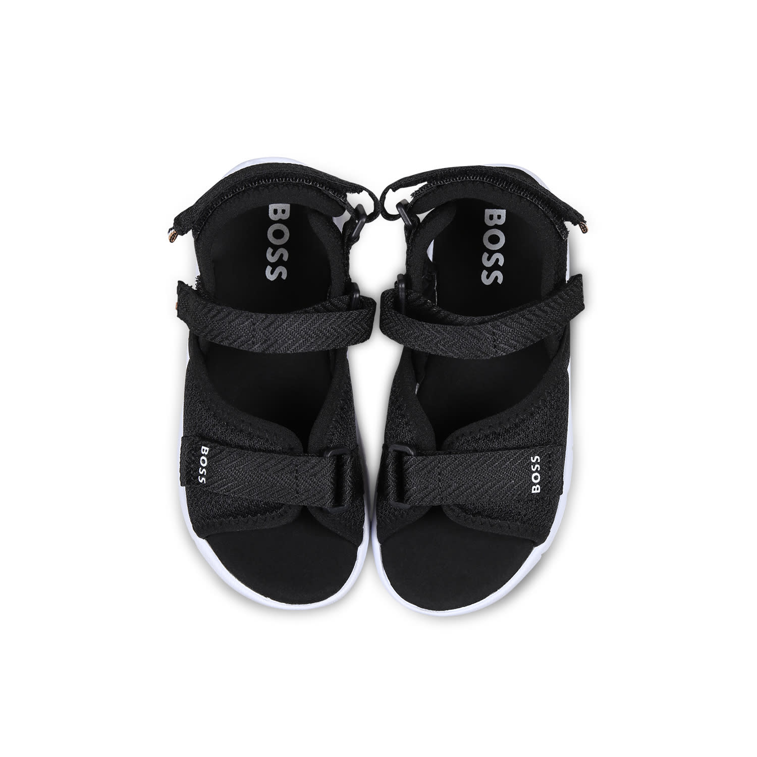Hugo Boss Black Sandals For Boy With Logo In Black