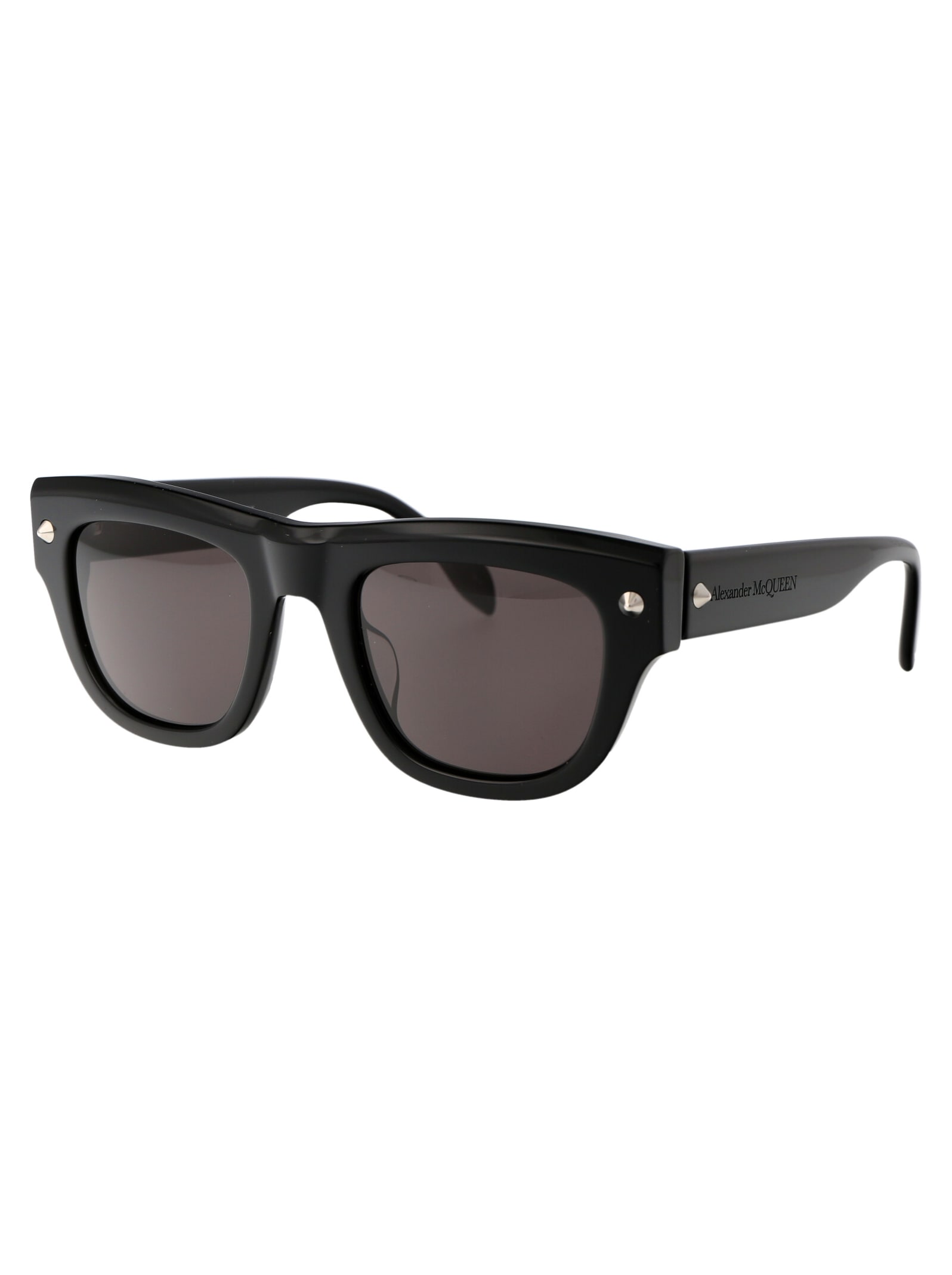 Shop Alexander Mcqueen Am0425s Sunglasses In 001 Black Black Grey