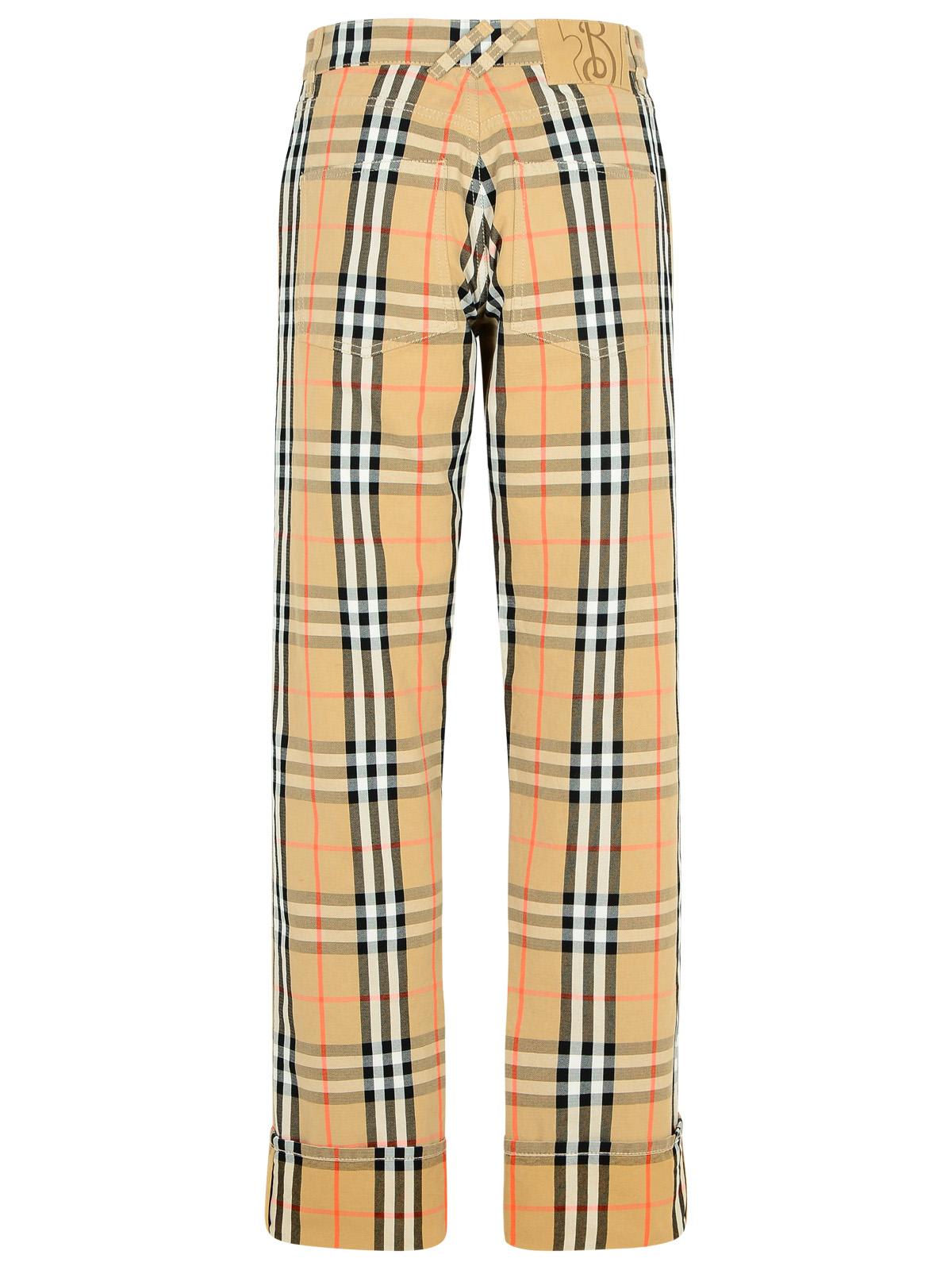 Burberry Beige Pants With Ekd Embroidery On The Rear And Check Motif All-over In Tech Fabric Man In Sandipcheck