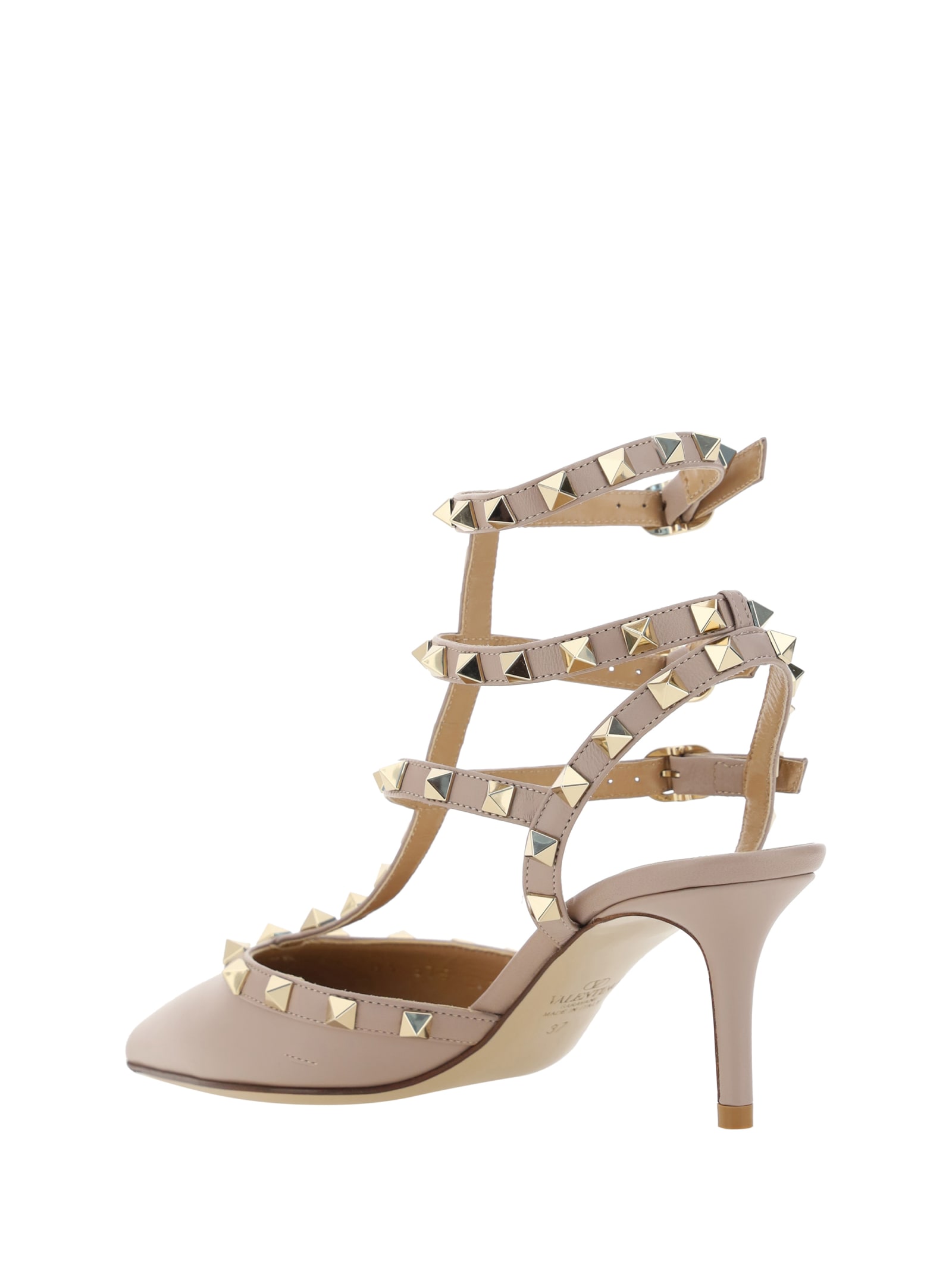 Shop Valentino Rockstud Sandals In Powder