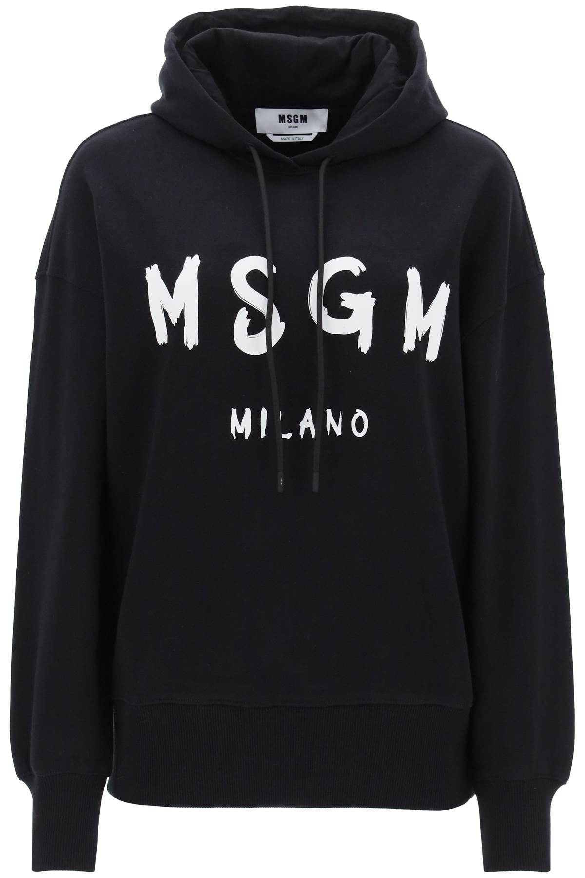 Msgm Brushed Logo Hoodie In Black