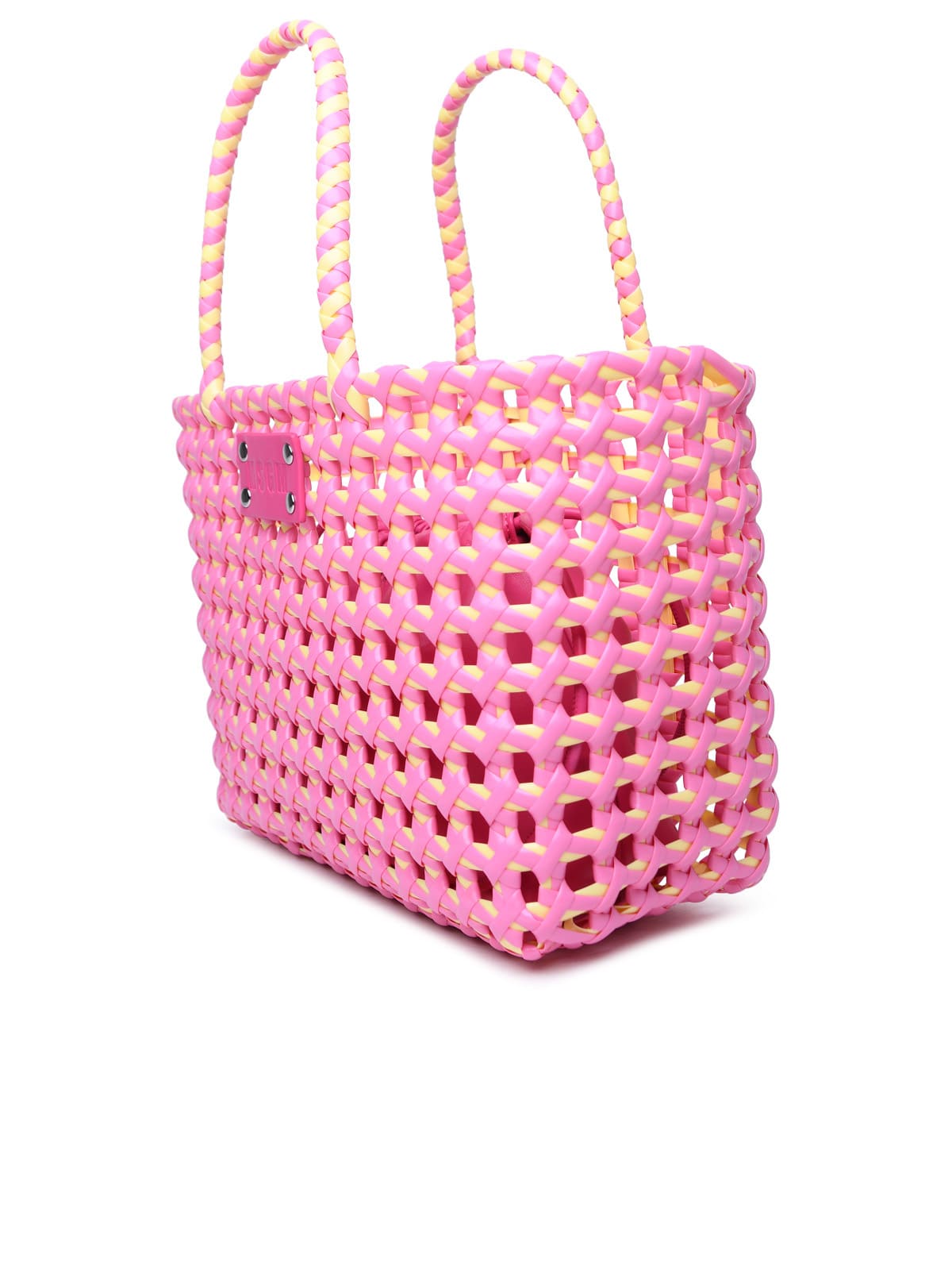 Msgm Pink Polyethylene Blend Bag In 13