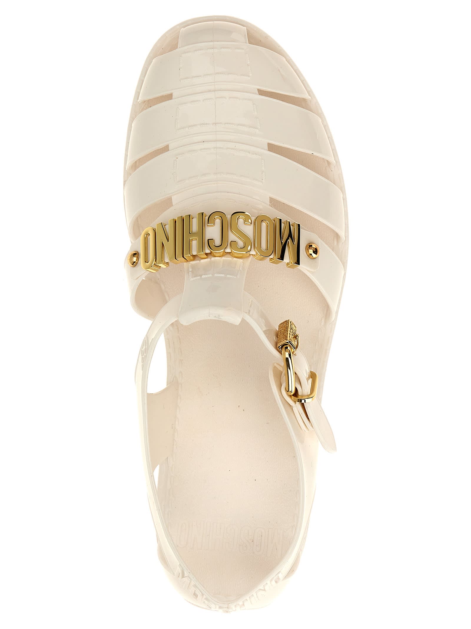 Shop Moschino Jelly Sandals In White