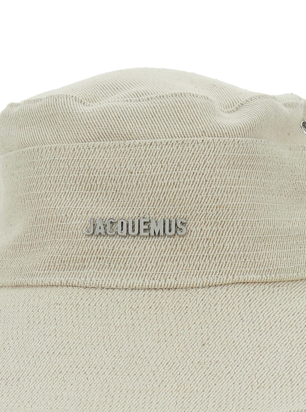 Jacquemus 'le Bob De-nimes' White Bucket Hat With Logo Lettering On The Front And Adjustable Strap In White