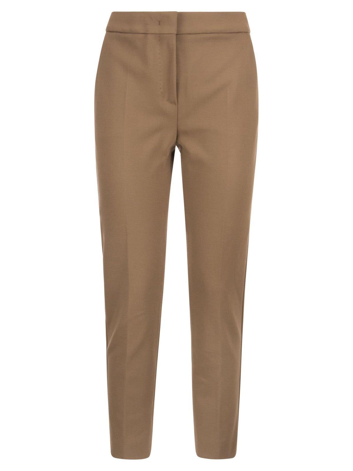 Shop Max Mara Slim Cut Straight Leg Trousers In Cammello