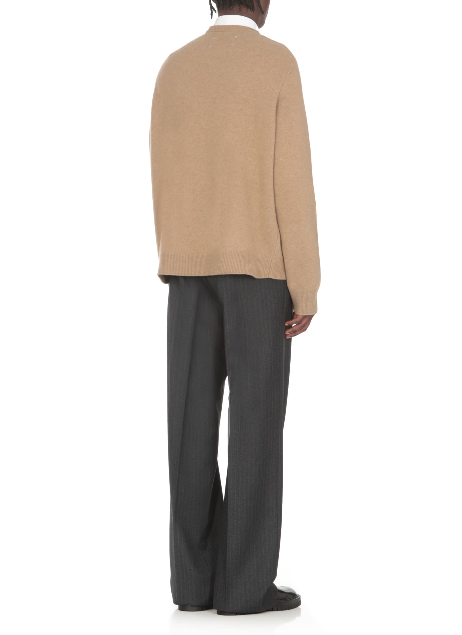 Shop Maison Margiela Wool Sweater In Beige