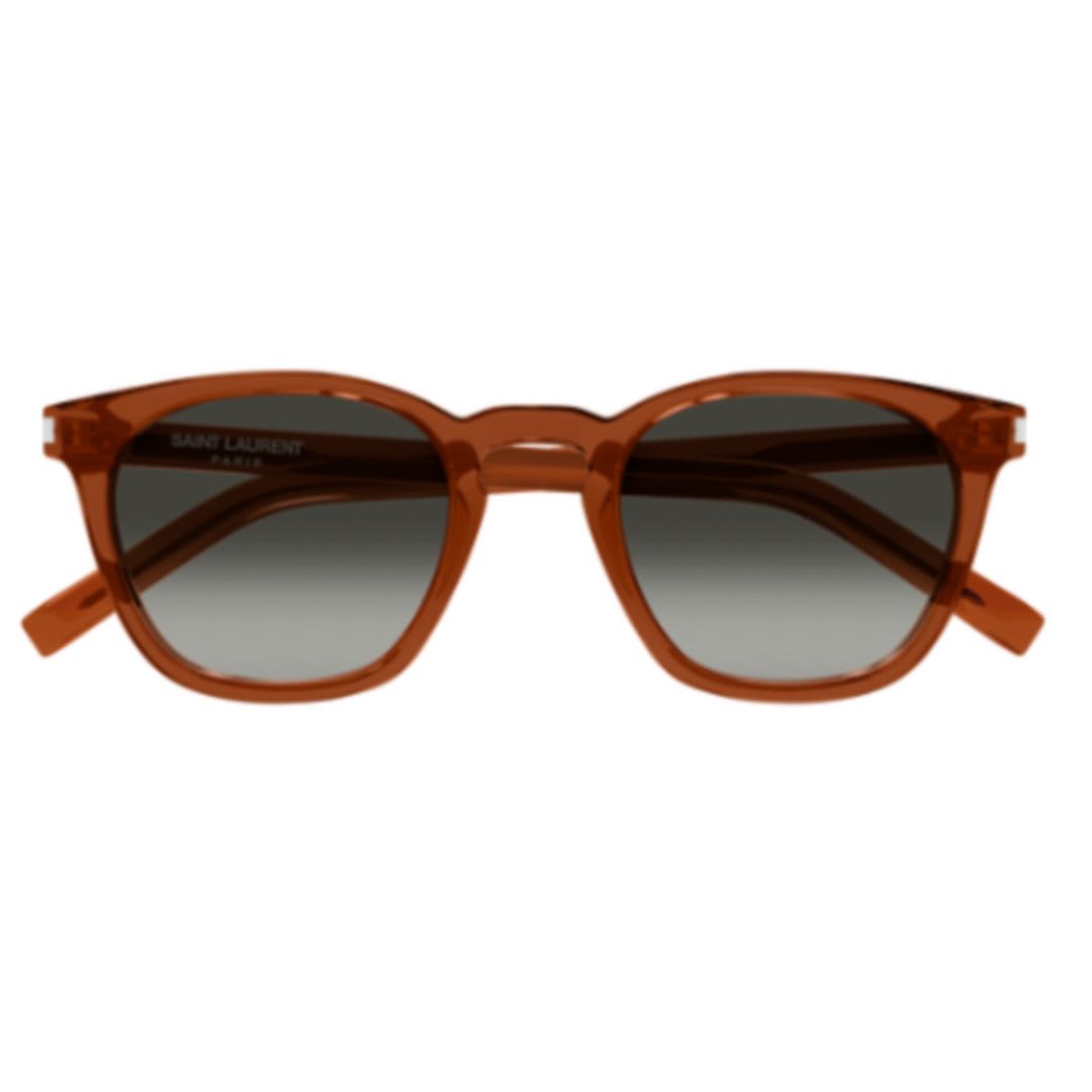 Saint Laurent Sl 28 Linea Corner Angle 051 Brown Grey Sunglasses In Brown