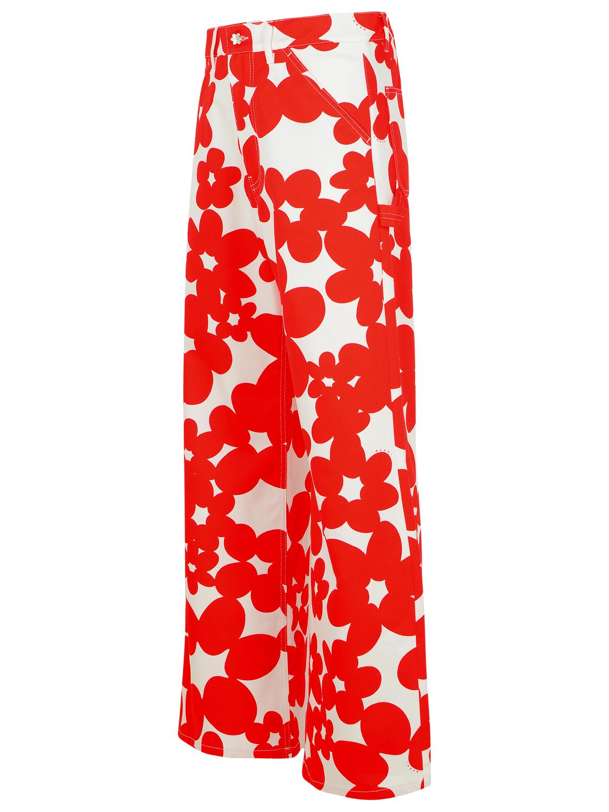 Marni Cotton Pants In Red