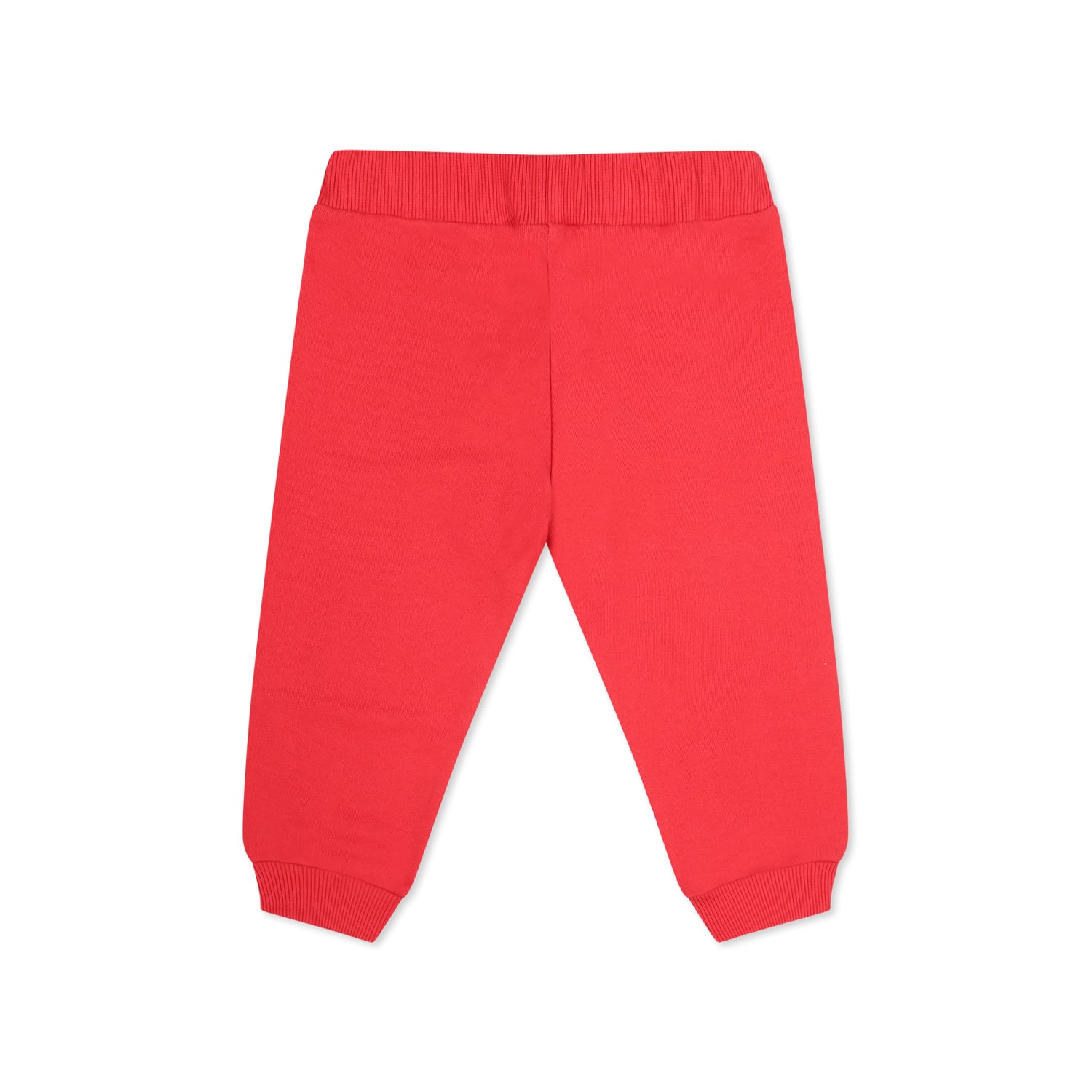 Shop Balmain Red Trousers For Babykids With Logo
