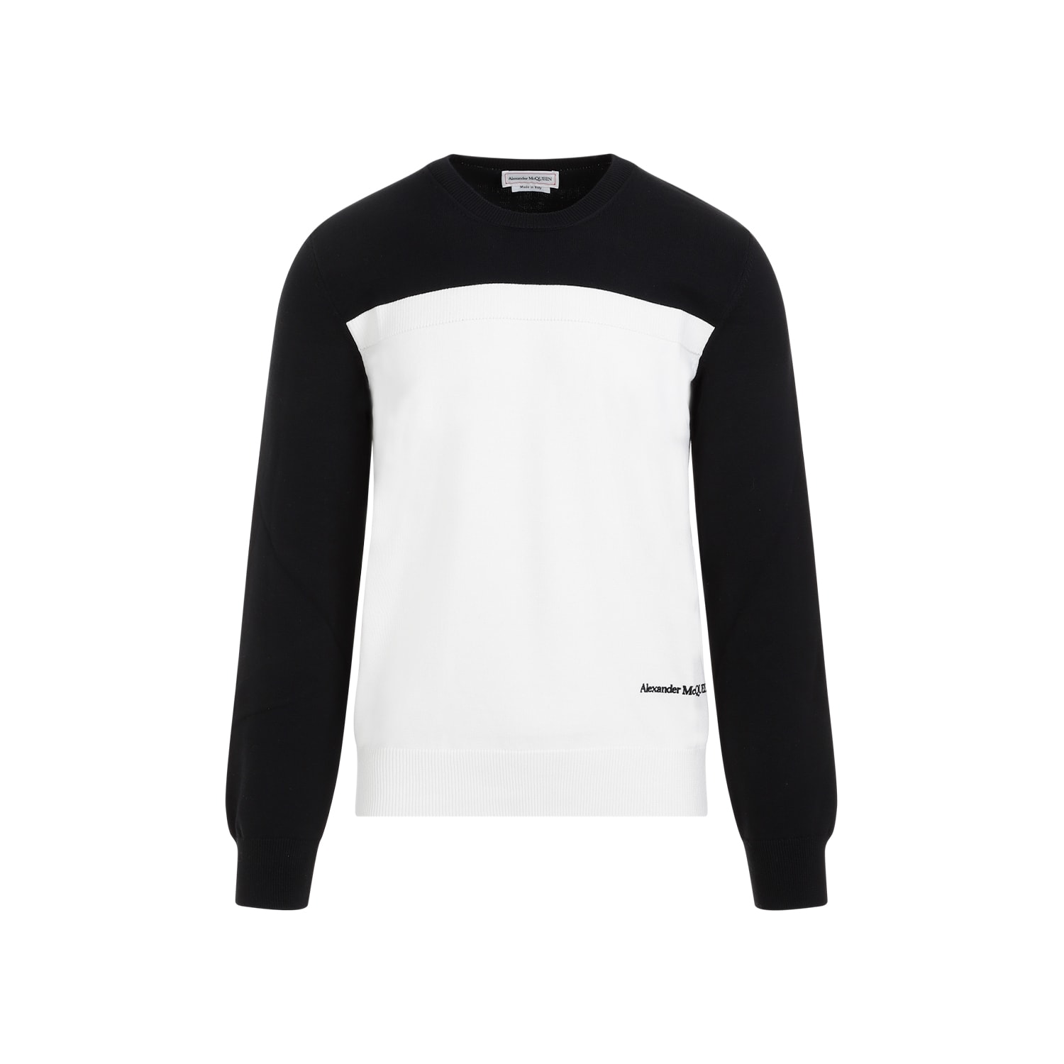 Shop Alexander Mcqueen Cotton Pullover In Black Ivory