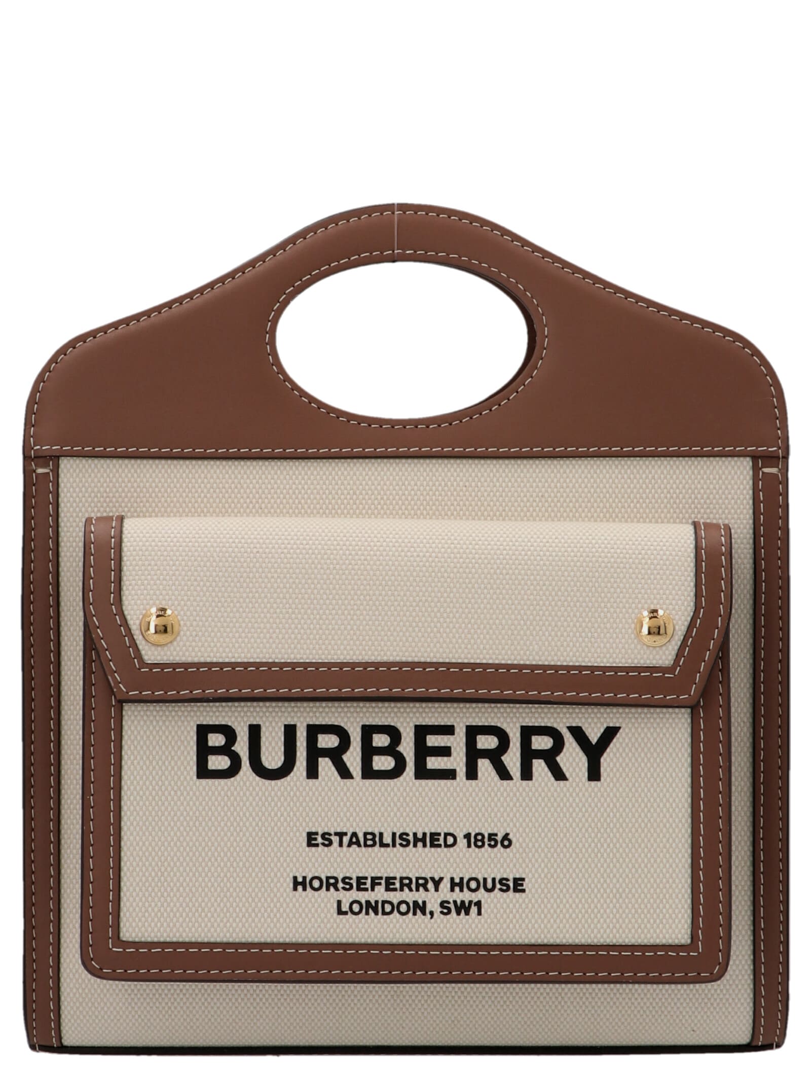 Shop Burberry Pocket Crossbody Bag In Brown