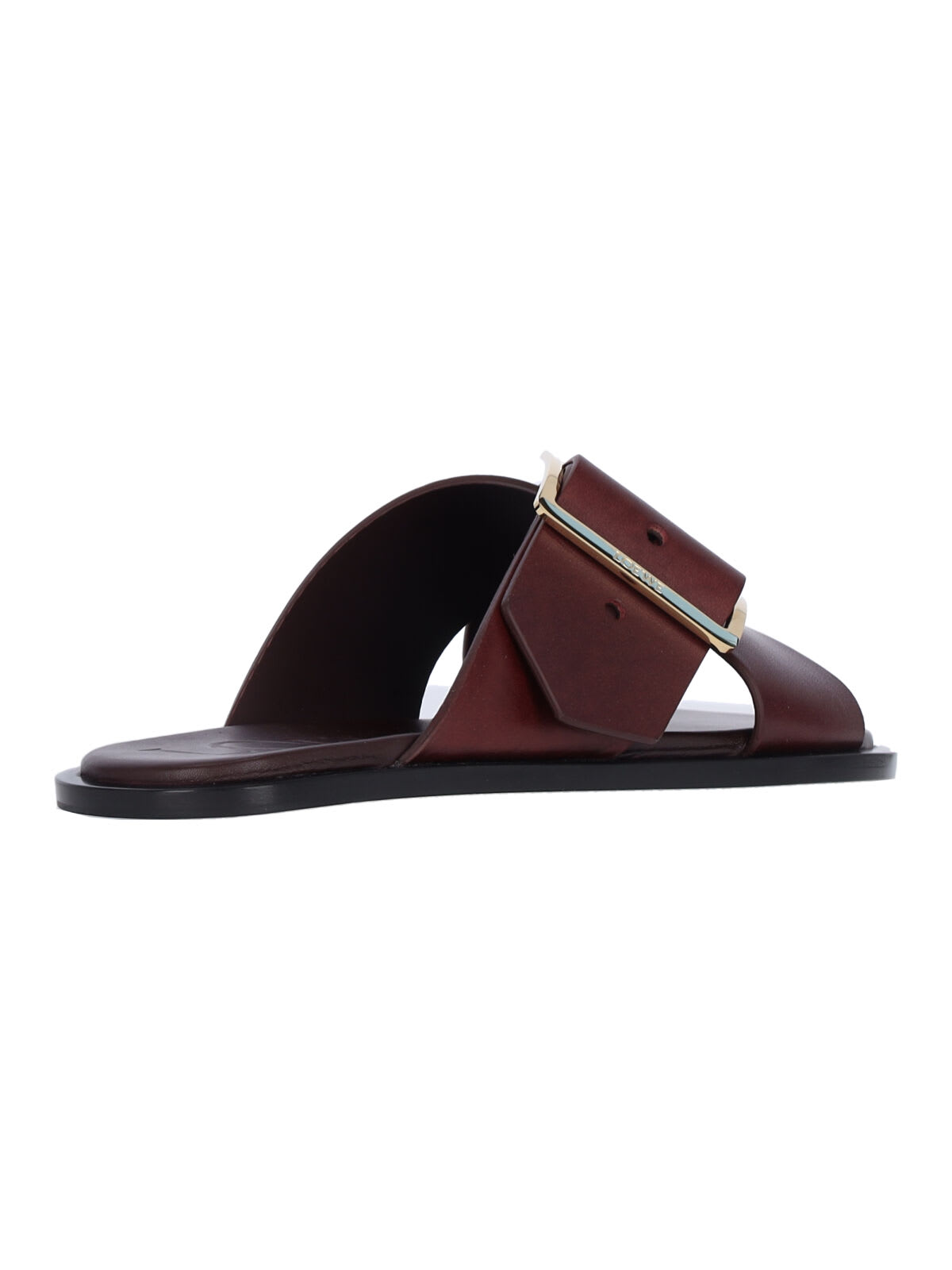 Loewe Cross Strap Heeled Sandals With Open Toe In Brown
