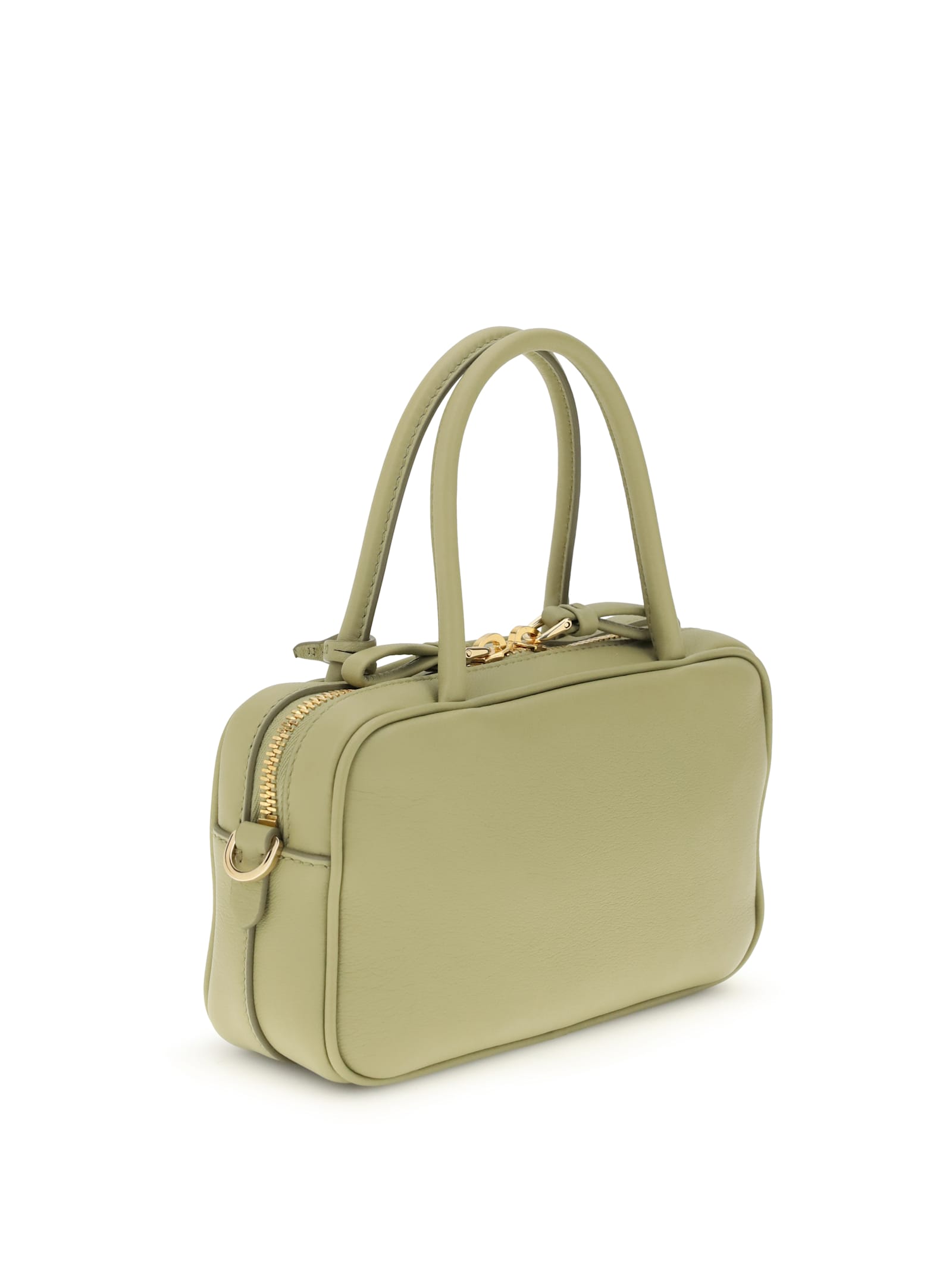 Prada Leather Handbag In Green