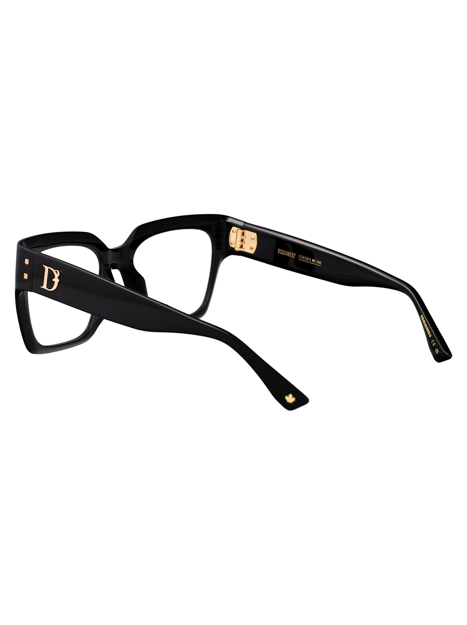 Dsquared2 Black Acetate Glasses In Black
