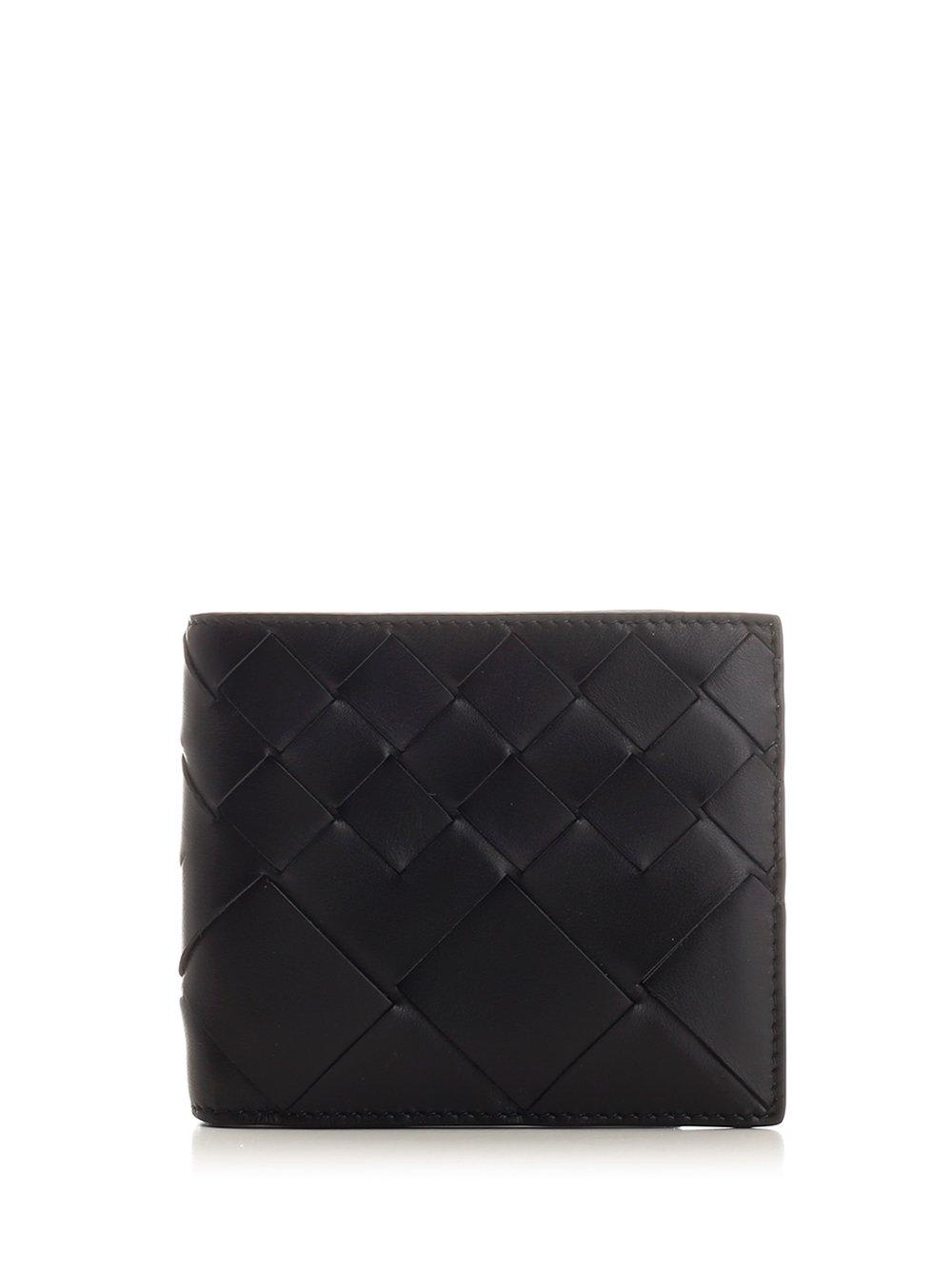 Shop Bottega Veneta Intrecciato Bi-fold Wallet In Black
