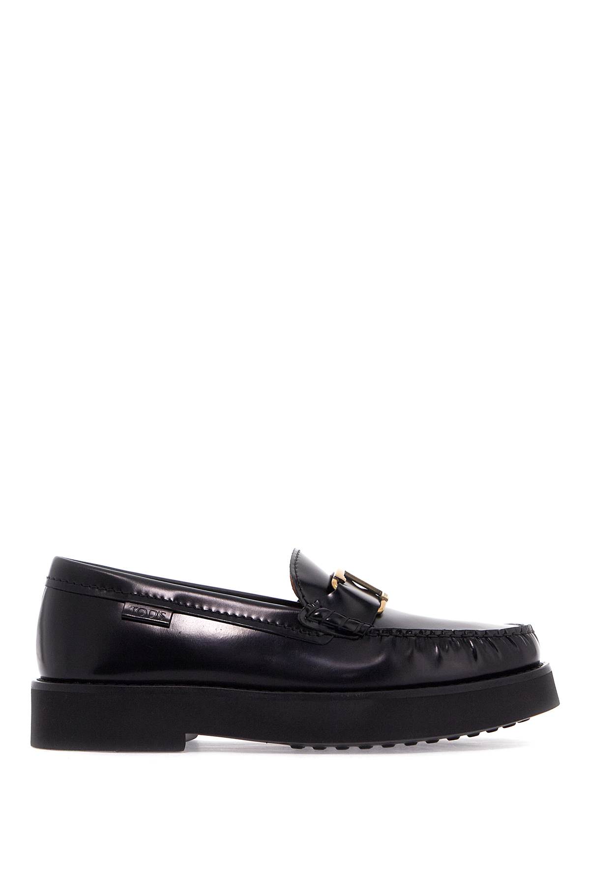 Shop Tod's T Timeless Leather Loafers In Nero (black)