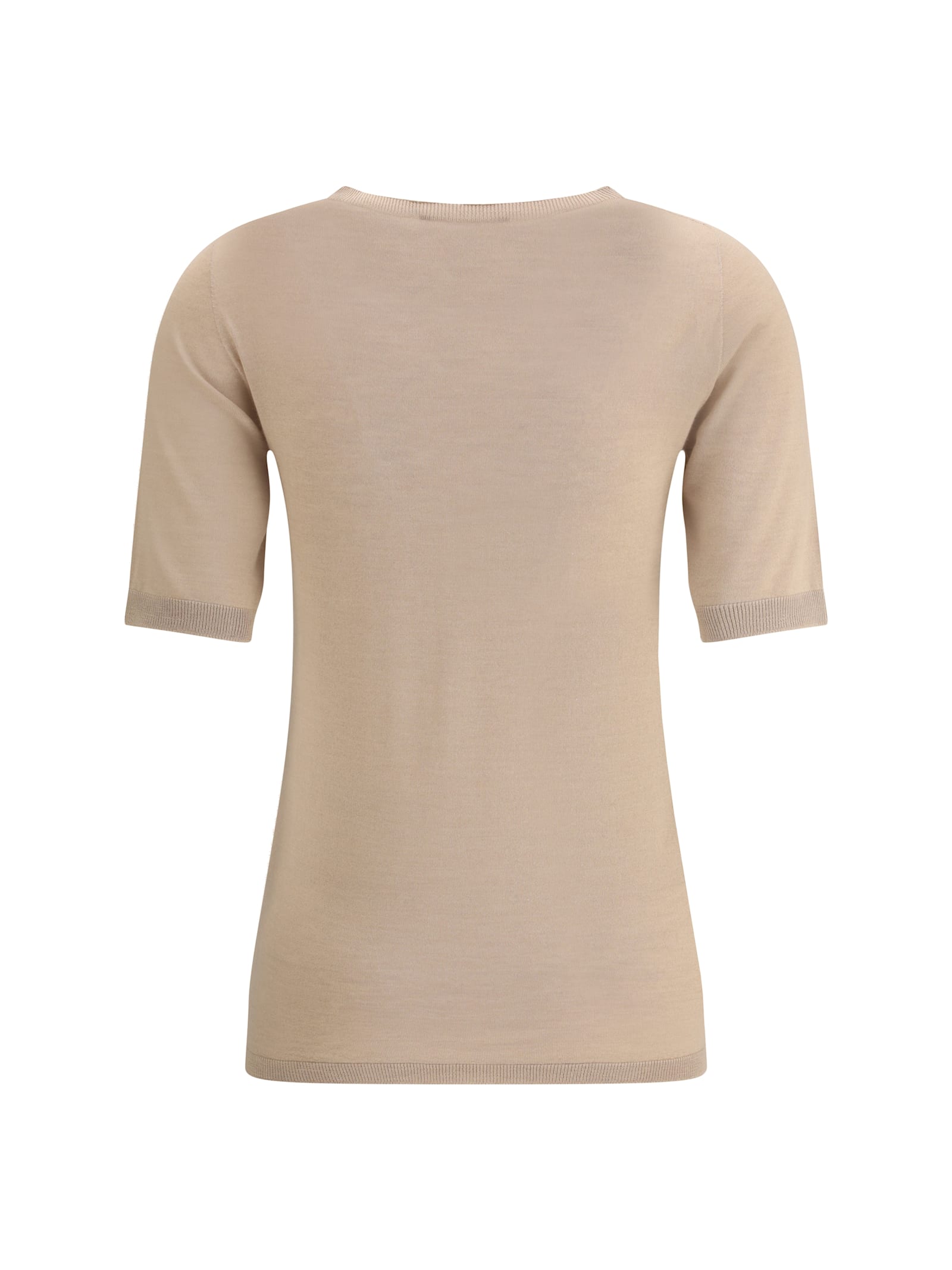 Fabiana Filippi Lightweight Short Sleeve Round Neck Top In Brown