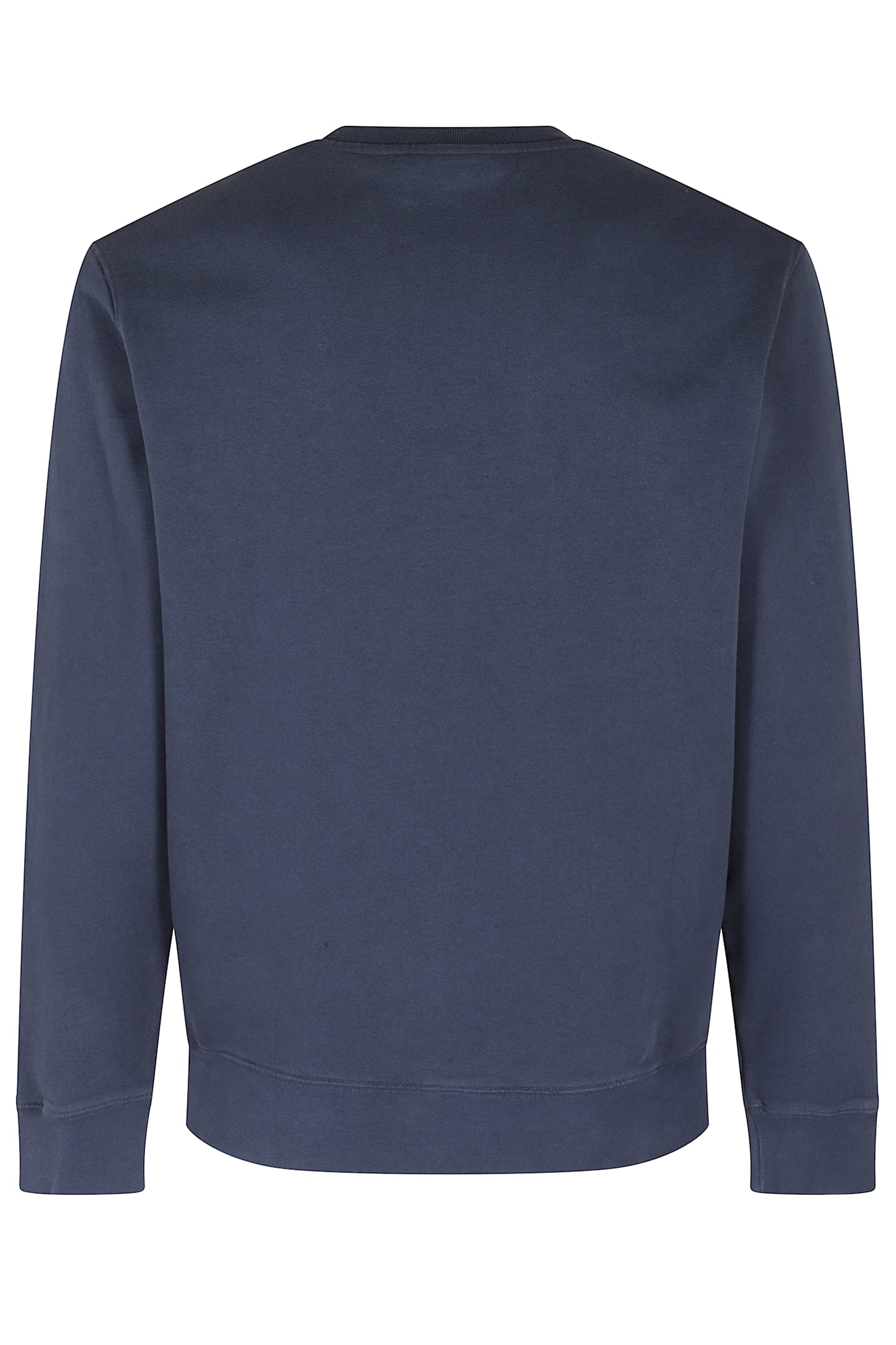 Maison Kitsuné Striped Cotton Sweatshirt Button-down Collar In Blue