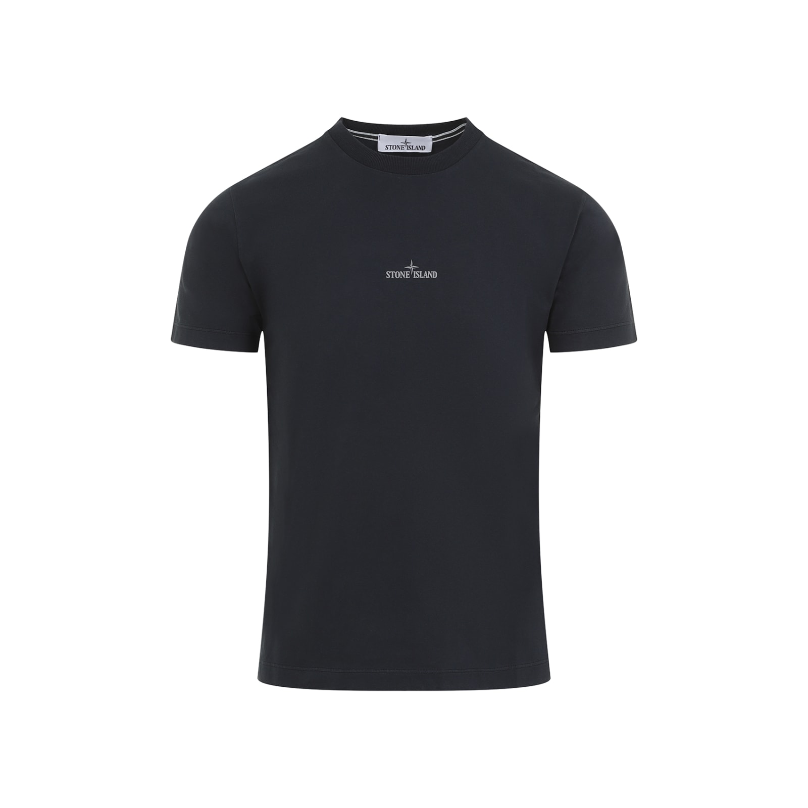 Shop Stone Island Cotton T-shirt In Navy Blue