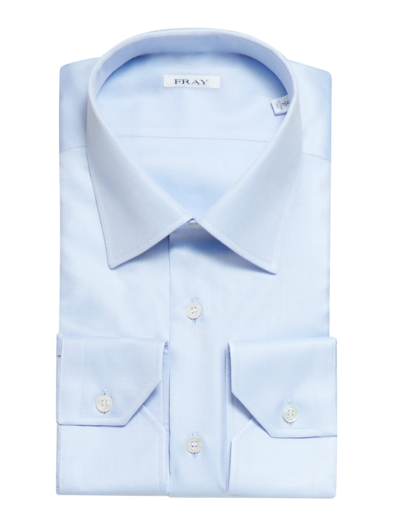 Fray Cotton Shirt In Medium Light Blue Twill