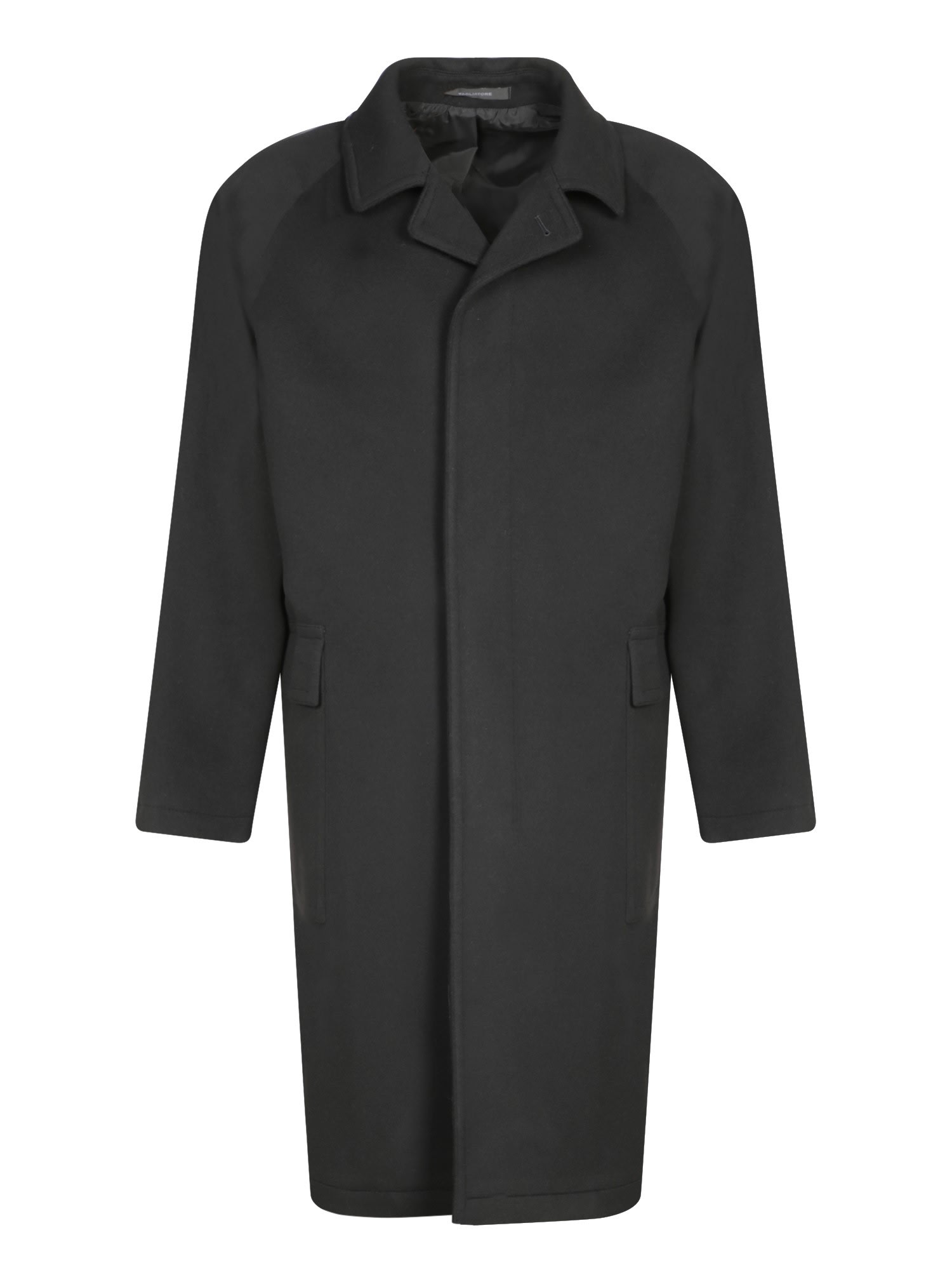 Tagliatore Lloyd Raglan Wool And Cashmere Black Coat