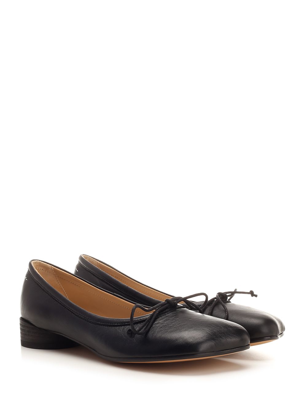 Shop Mm6 Maison Margiela Anatomic Ballerinas In Black