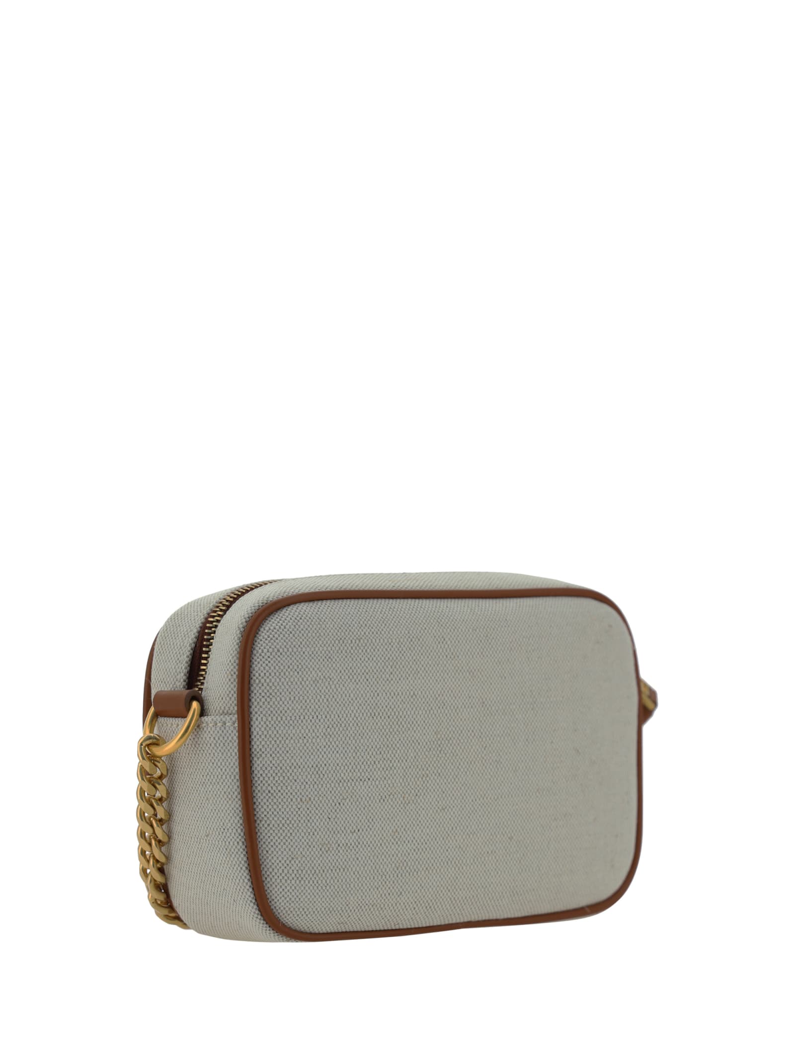 Shop Balmain Camera Case Shoulder Bag In Naturel/marron