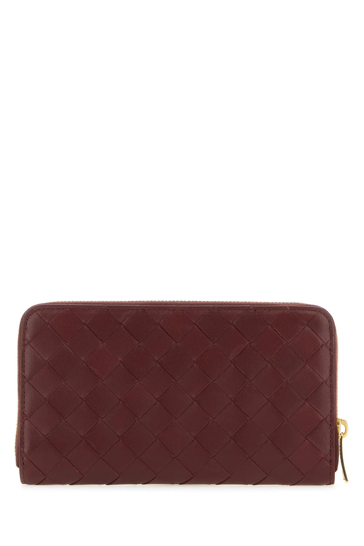 Shop Bottega Veneta Burgundy Nappa Leather Intrecciato Wallet In Red