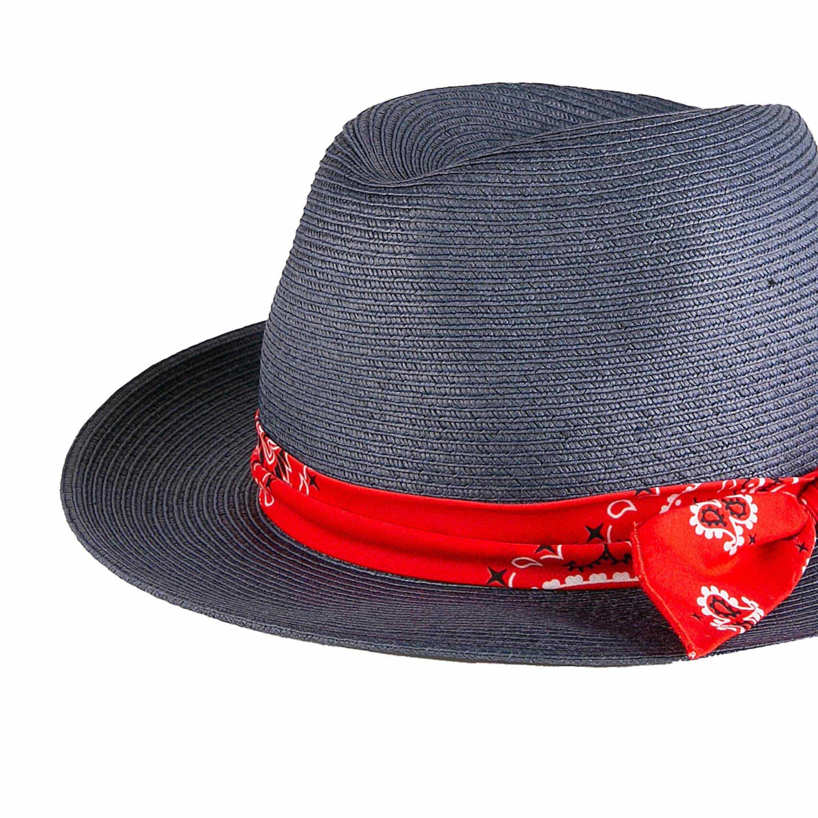 Shop Mc2 Saint Barth Blue Jeans Paper Hat With Bandanna Print Bandeau In Red