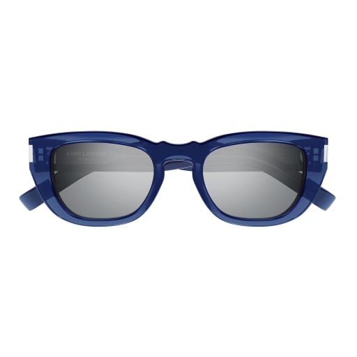 Shop Saint Laurent Sl 601 Sunglasses In Blue Blue Silver