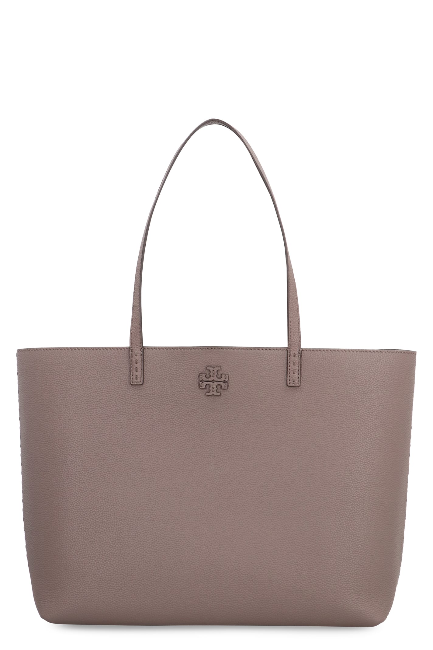 Leather tote Tory Burch Grey in Leather - 25102256