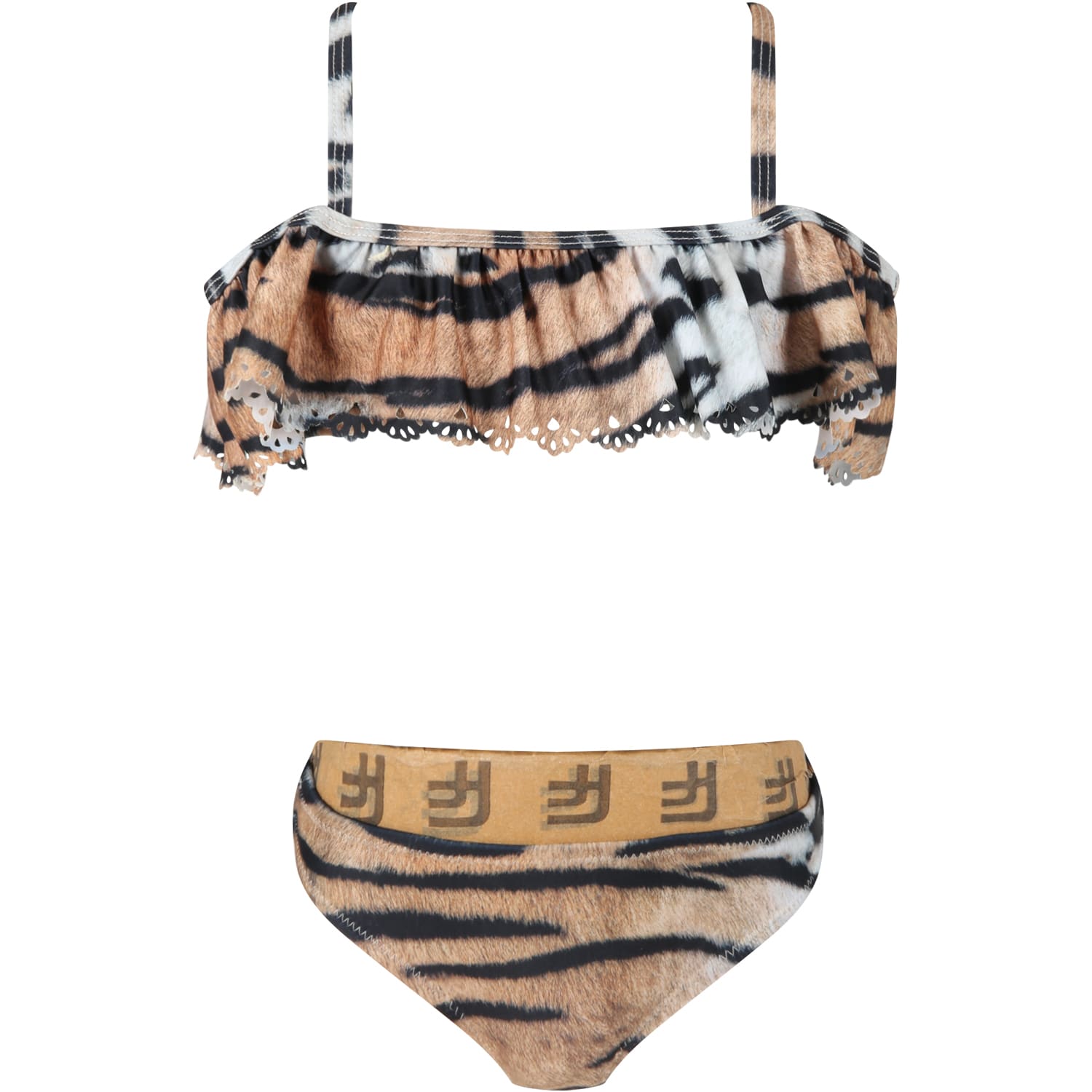 Molo Multicolor Bikini For Girl With Tiger Print