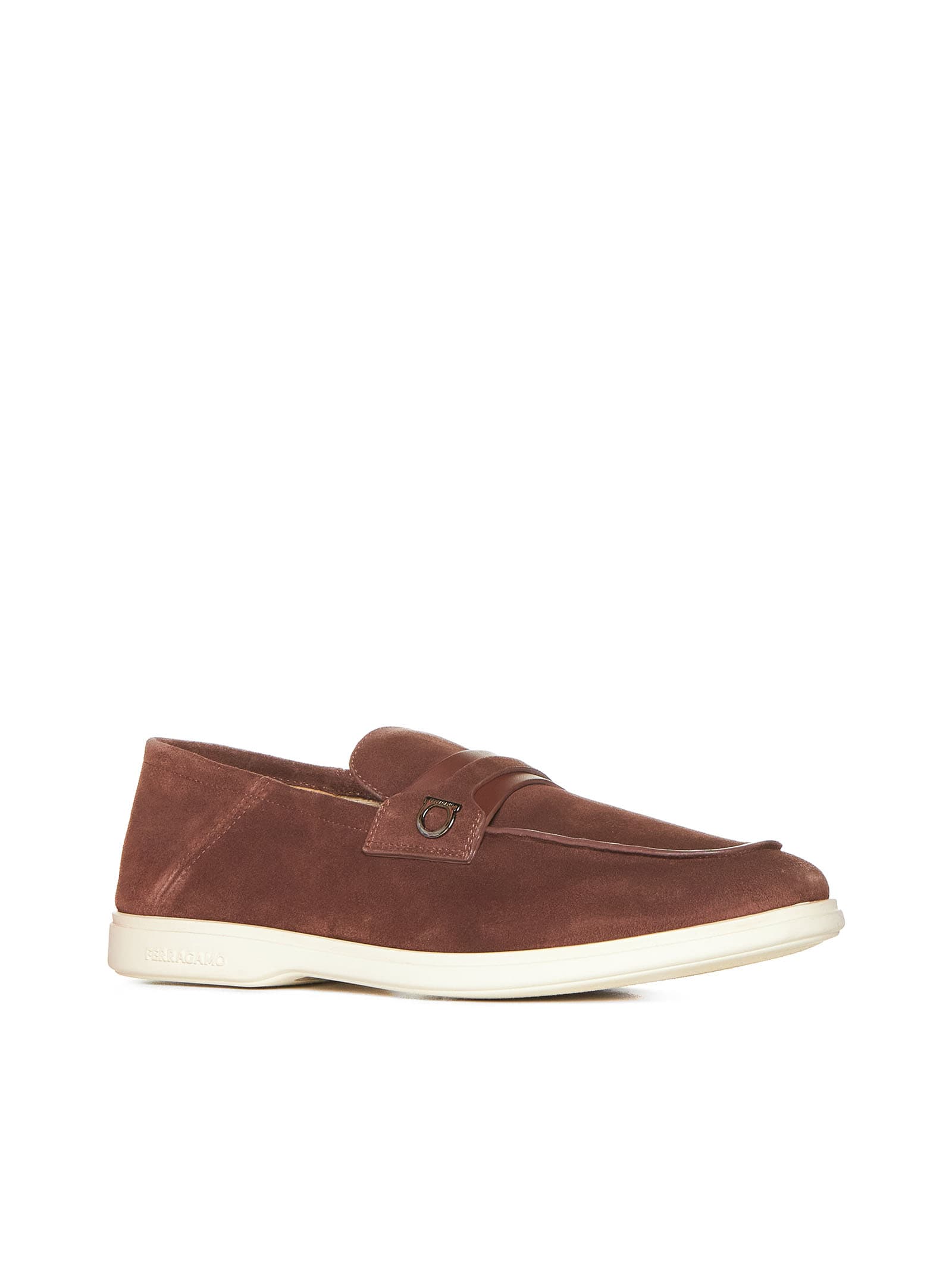 Shop Ferragamo Loafers In Cocoa Brown