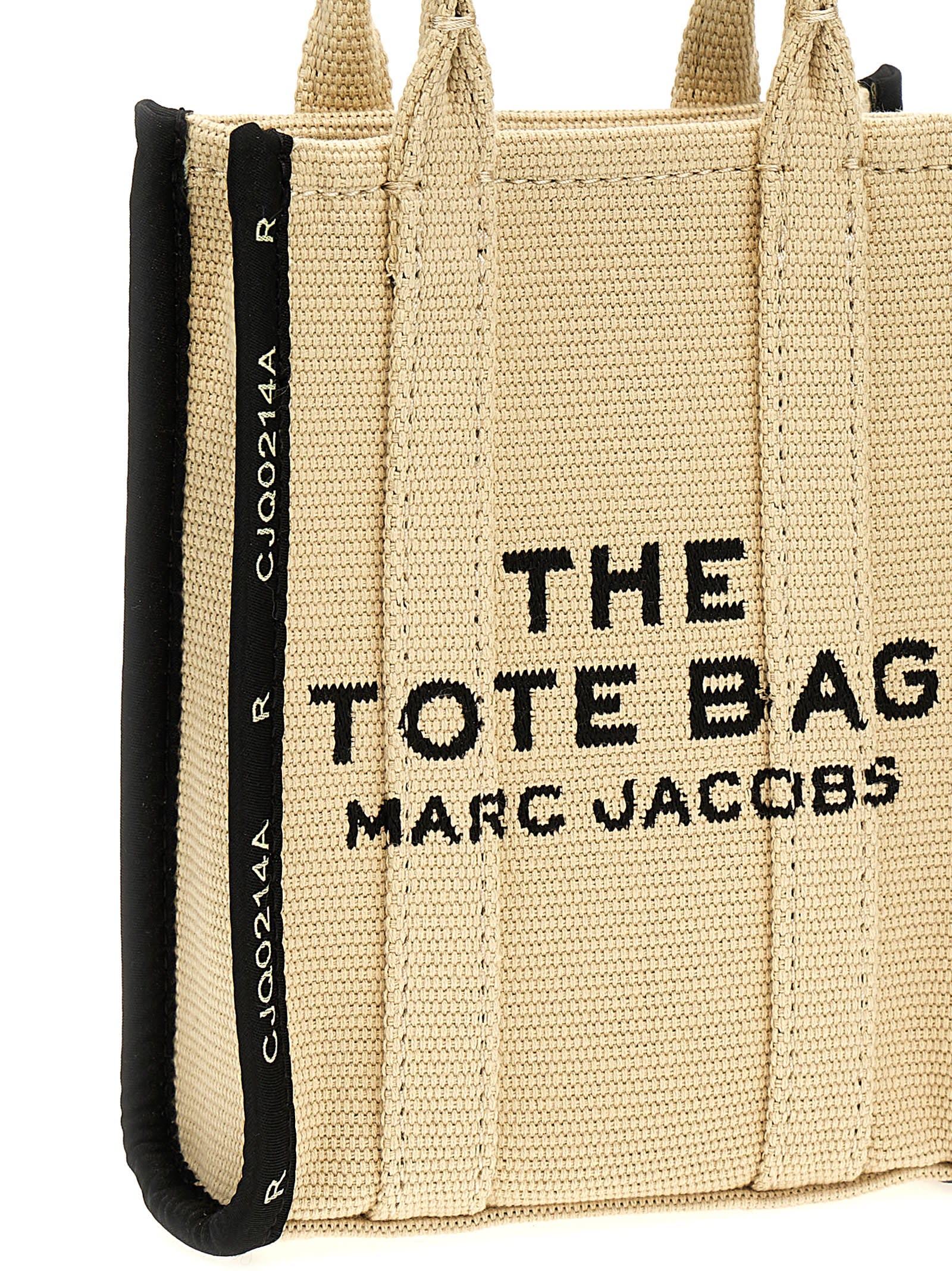Shop Marc Jacobs The Jacquard Mini Tote Shopping Bag In Beige