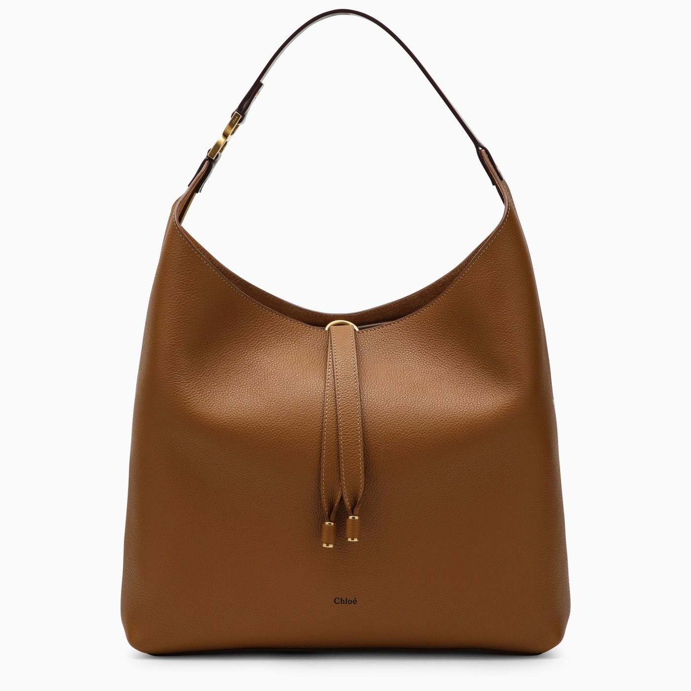 Shop Chloé Mercie Brown Leather Hobo Bag