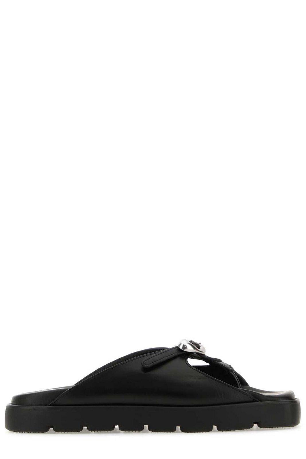 Alexander Wang Dome Flatform Sandals In Black