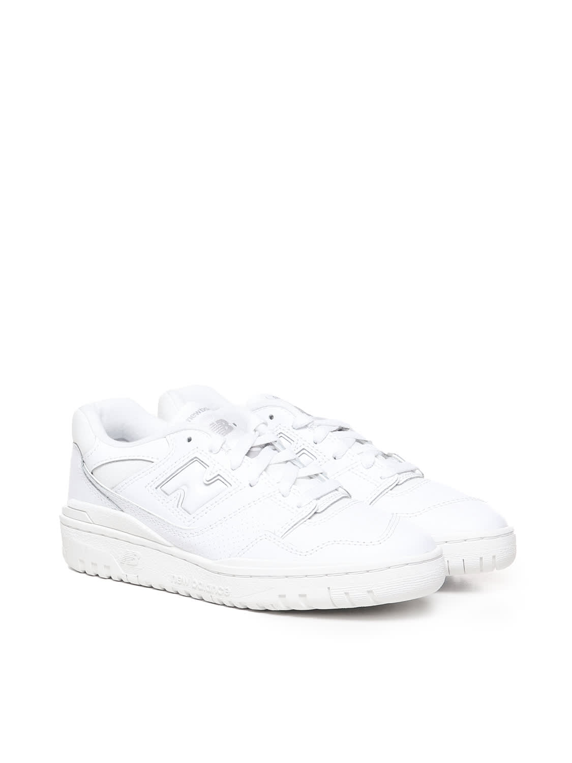 Shop New Balance Sneakers 550 In Calfskin In White