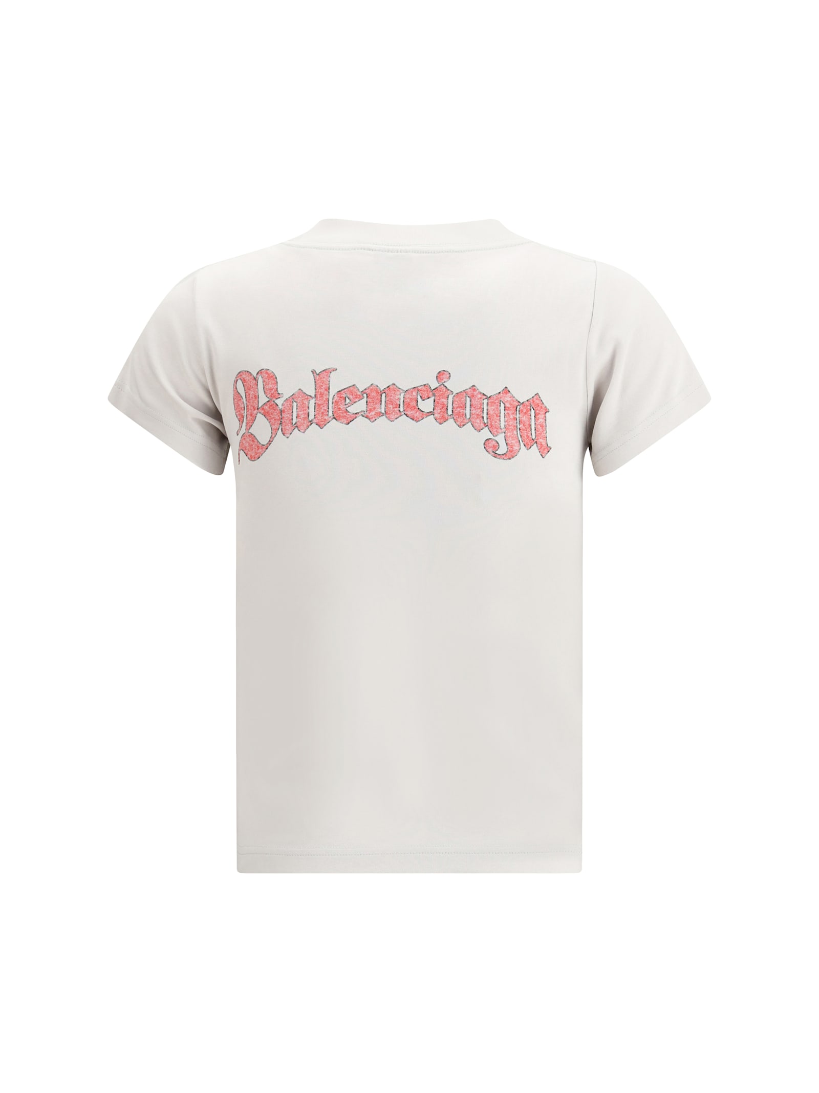 Balenciaga Women Graphic Logo Crew Neck T-shirt In White